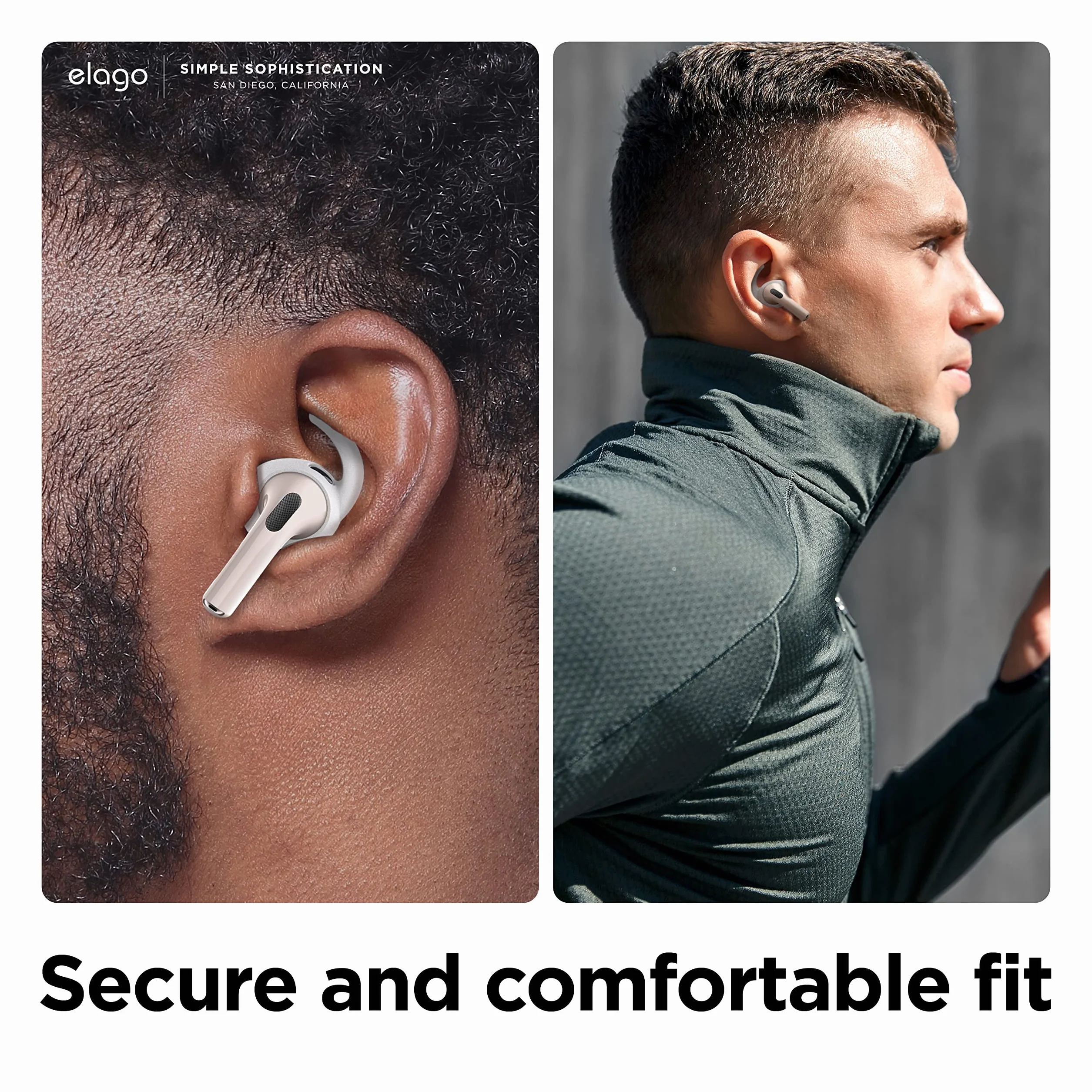 elago [4 pary] Etui na haczyki uszne kompatybilne z AirPods Pro 2-Ear Hook, wygodne i bezpieczne dopasowanie, ulepszona jakość dźwięku (niebieski fosforyzujący)