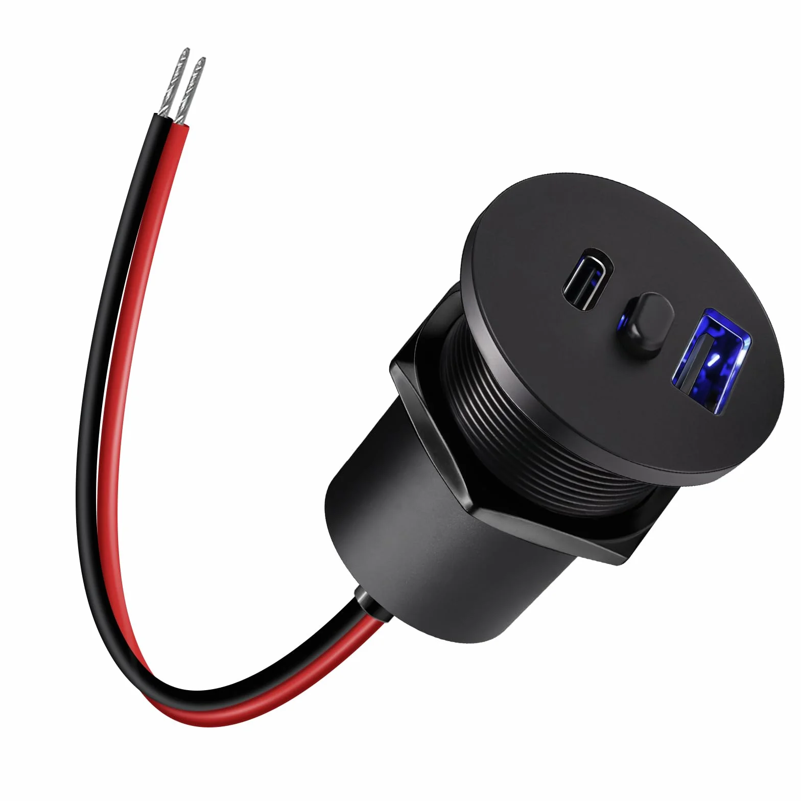 Acegoo Gniazdo USB C 12V Kamper 48W Aluminium Ładowarka samochodowa PD3.0 QC3.0 szybkie ładowanie 2 szt.