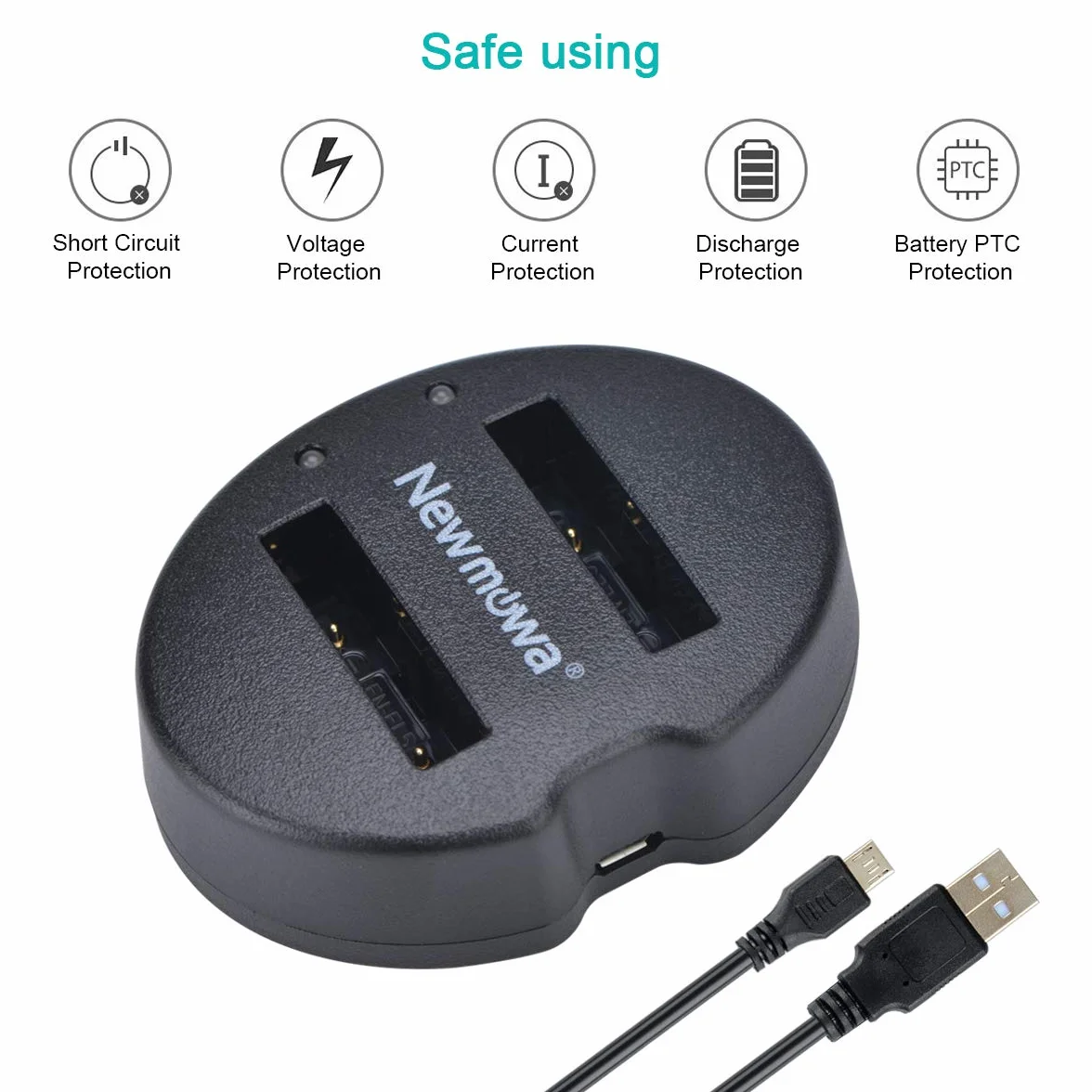 Newmowa EN-EL5 Zamienna Bateria (2 sztuki) i Zestaw Podwójnej Ładowarki USB do Nikon Coolpix P530, P520, P510, P500, P100, P90, P80, P6000, P5000, P5100, 7900, 5900, 5200, 4200, 3700, S10, P4, P3
