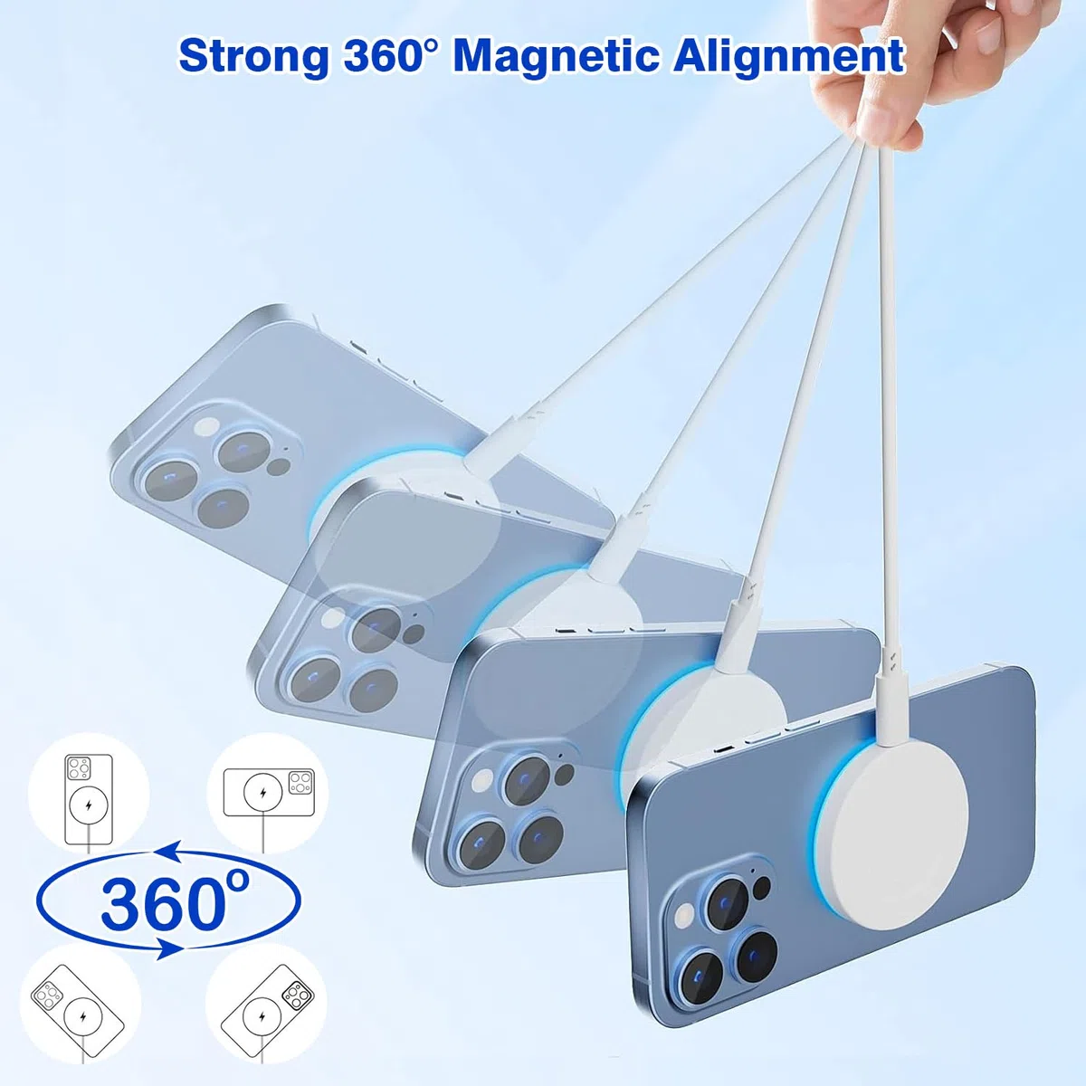 [Certyfikat Apple MFi] Magnetyczna bezprzewodowa ładowarka Apple Mag Safe, szybka bezprzewodowa ładowarka 15 W 15 W do Apple iPhone 16 Pro Max/16 Pro/16 Plus/15 Pro Max/14/13/12/AirPods3/2/Pro/Pro2