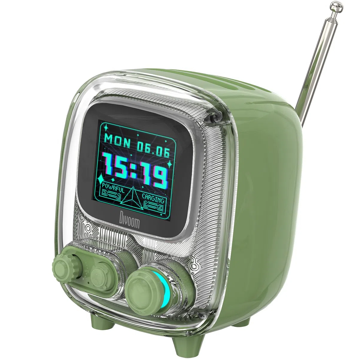 Divoom Tiivoo-2 Głośnik Bluetooth w stylu retro z DIY Pixel Art i radiem FM, uroczy budzik i dekoracja biurka w stylu vintage, prezent świąteczny lub urodzinowy dla dziewcząt, nastolatków, przyjaciół