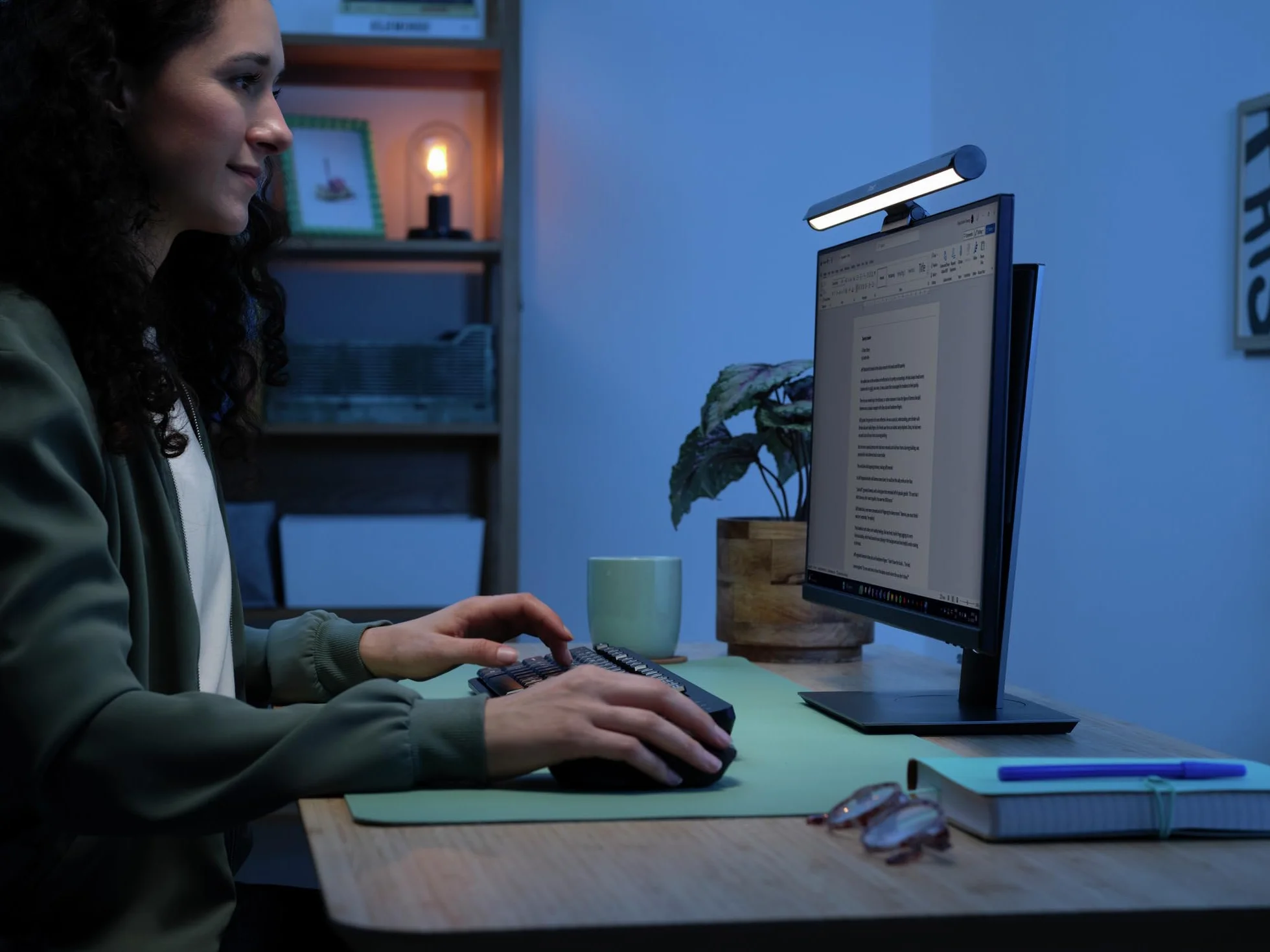 Trust Shyne Monitor Light Bar Anti-Blue Anti-glare lampa USB 42 cm, ciepłe/zimne/średnie białe światło, regulowana temperatura i jasność, kompaktowa lampa dotykowa bez migotania lampa robocza do