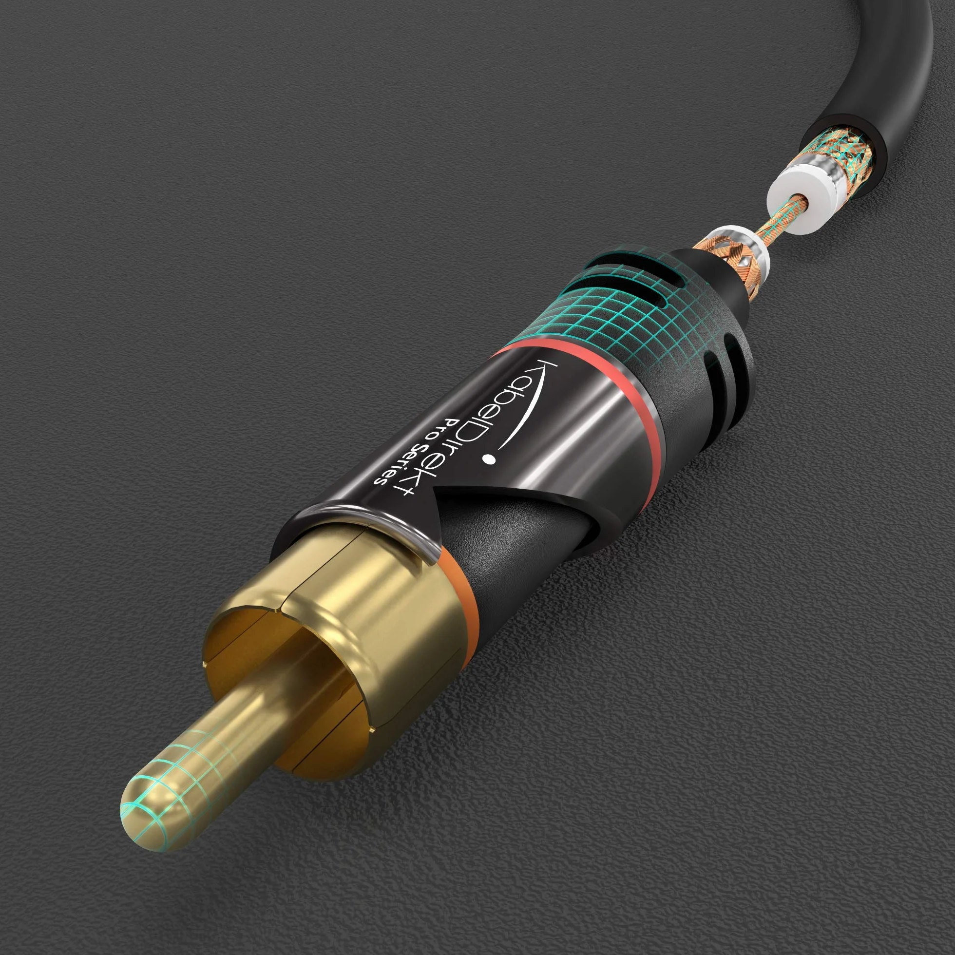 KabelDirekt – Adapter kabelkowy Cinch na Jack 3,5 mm – 2 m – Wielofunkcyjny kabel audio Plug-and-Play (AUX/3,5 mm do 2x Cinch/RCA do podłączenia smartfona, tabletu, kina domowego, telewizora)