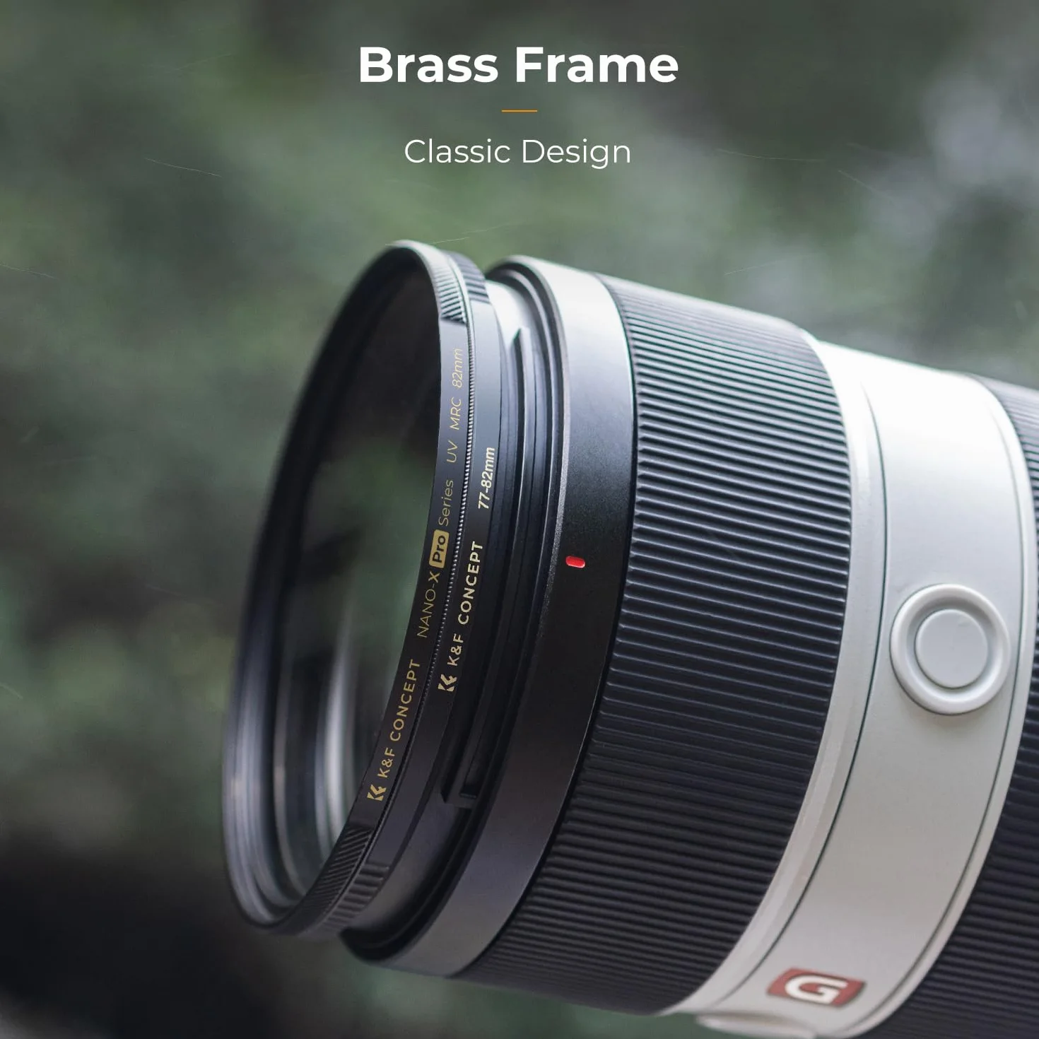 K&F Concept Pierścieniowy adapter filtra 77mm na 82mm, wykonany z mosiądzu CNC, pasuje do obiektywów 77mm z instalacją filtra 82mm