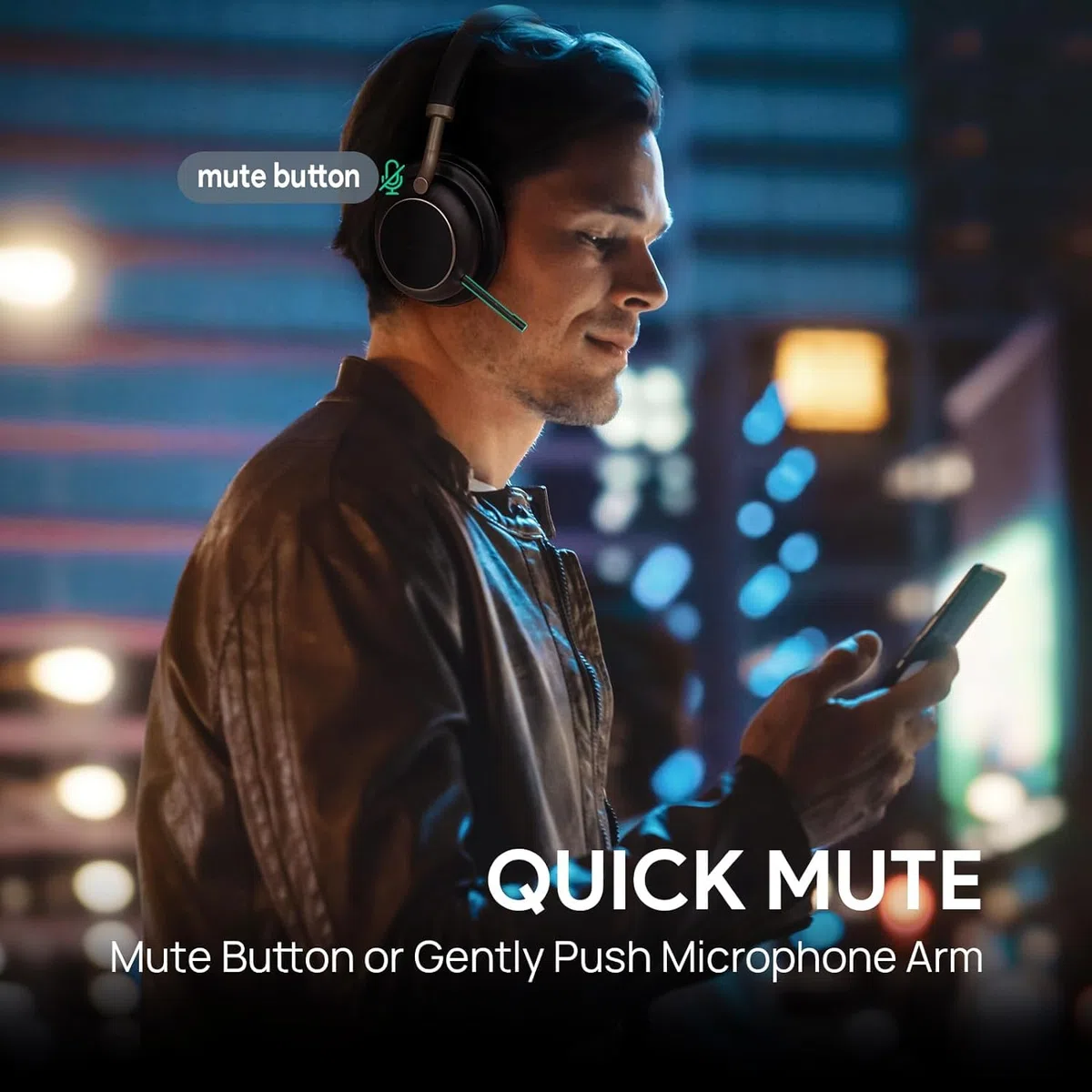 Yealink BH76 Plus zestaw słuchawkowy Bluetooth z redukcją szumów do pracy, zestawy słuchawkowe ANC z mikrofonem, wysuwane ramię mikrofonowe, słuchawki z certyfikatem zespołu