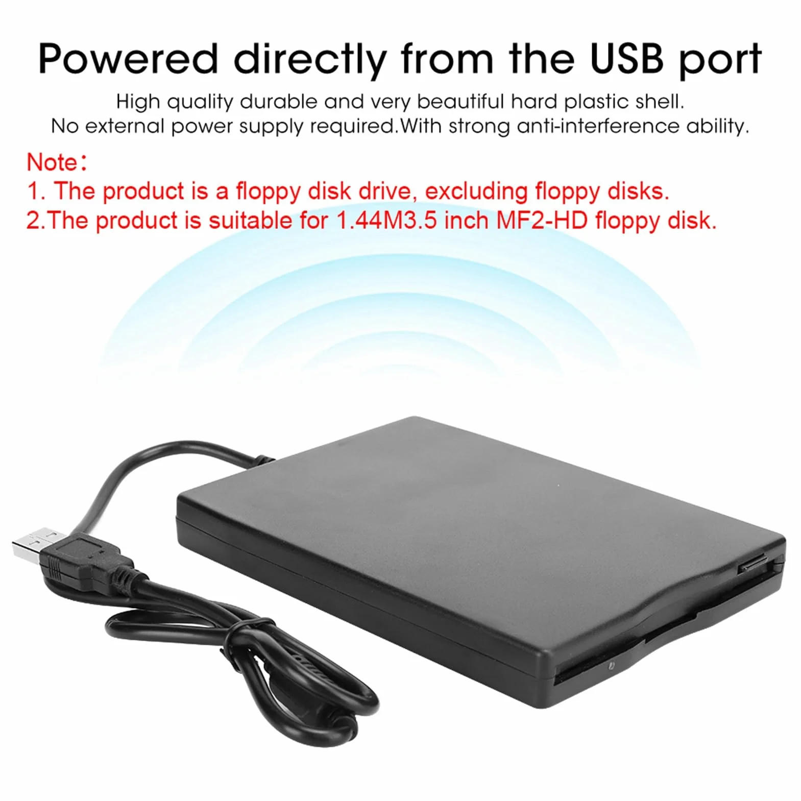 Ciciglow Przenośny Czytnik Dyskietek USB 3,5 Cala Ultracienki Bez Zasilania