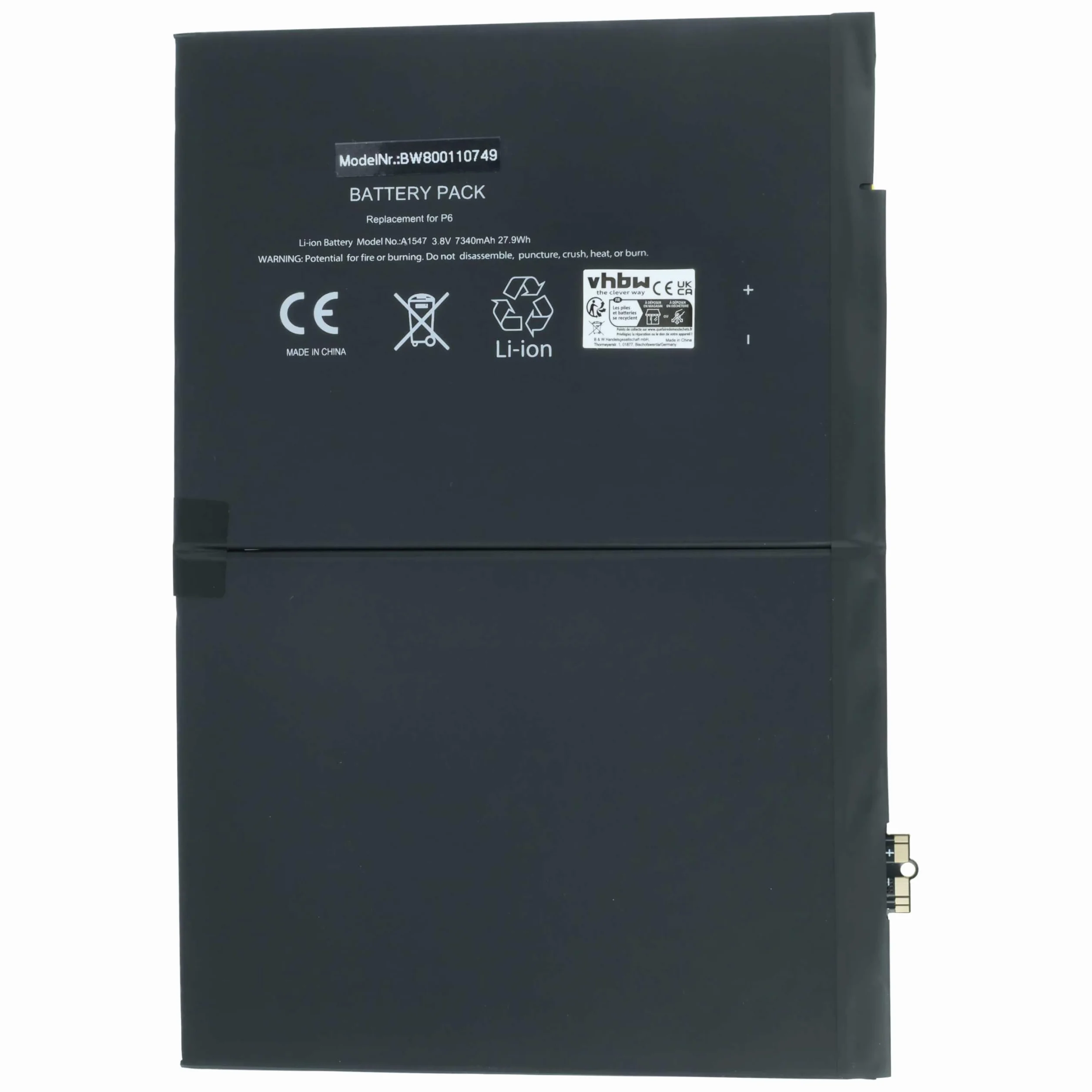 Bateria kompatybilna z Apple iPad Air A1567, A1547, A1566, 7340 mAh, 3,76 V, Li-Ion