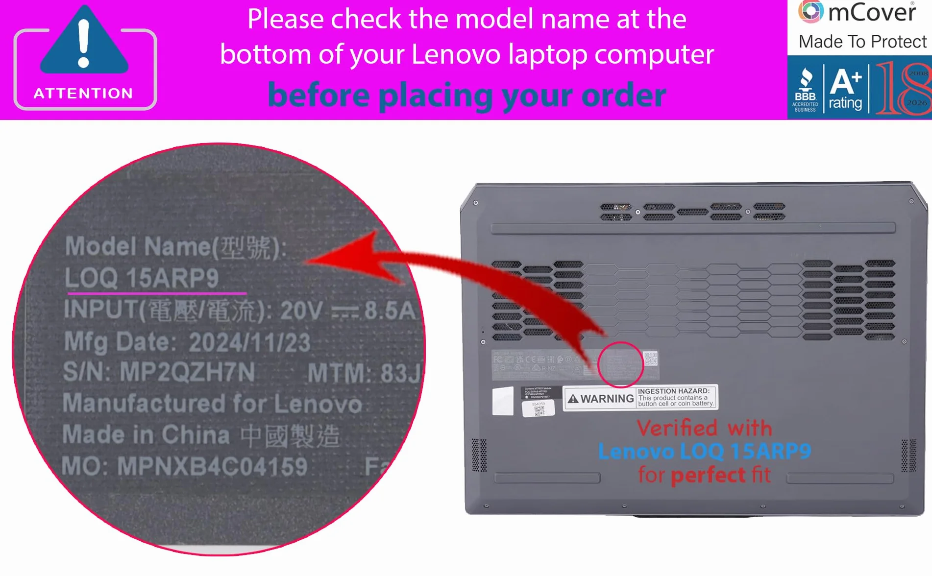 mCover Etui kompatybilne tylko z komputerami z systemem Windows 2023-2025 39.6 cm Lenovo LOQ 15IAX9 15ARP9 15IRX9 15AHP9 15IRX10 15AHP10 Series Windows (NIE do innych modeli Lenovo) - przezroczyste