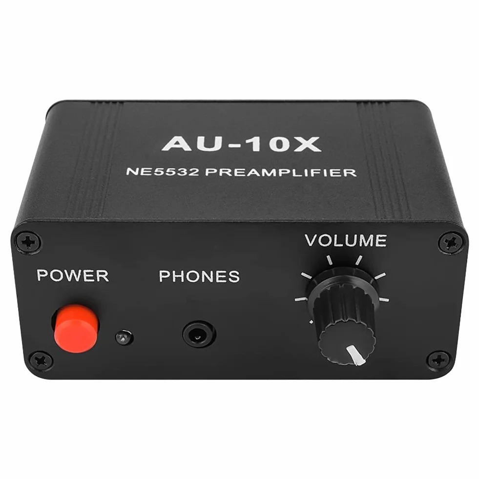 AU-10X NE5532 Przedwzmacniacz SygnałU Audio Przedwzmacniacz SłUchawkowy Zysk 20Db 3.5MM Regulacja GłOśNośCi Tone DC 12 V