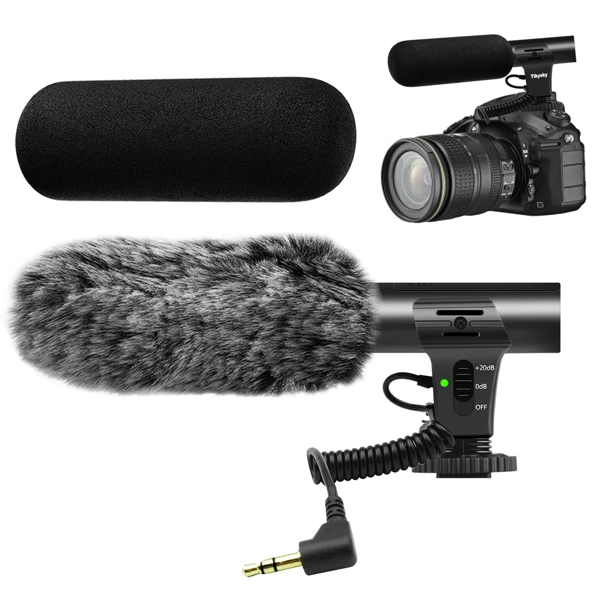 Mikrofon do aparatu, mikrofon wideo do wywiadu DSLR Videomic Shotgun mikrofony do Canon Nikon Sony Panasonic Fuji