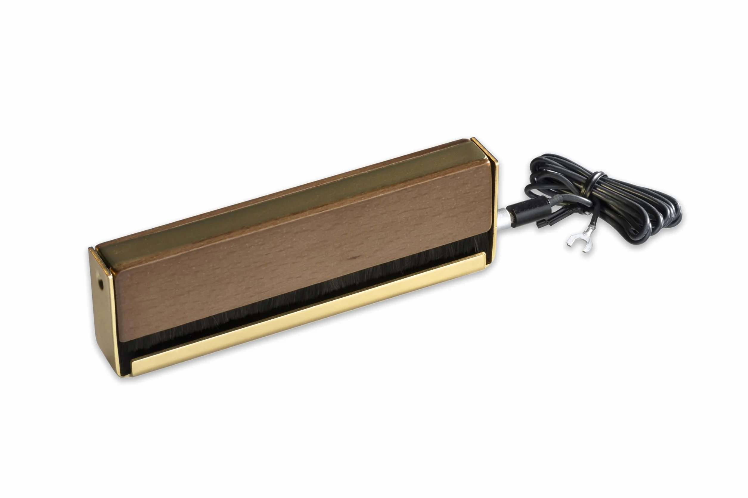 Pro-Ject Brush it Premium, wysokiej jakości szczotka do płyt z kablem uziemiającym i drewnianym uchwytem