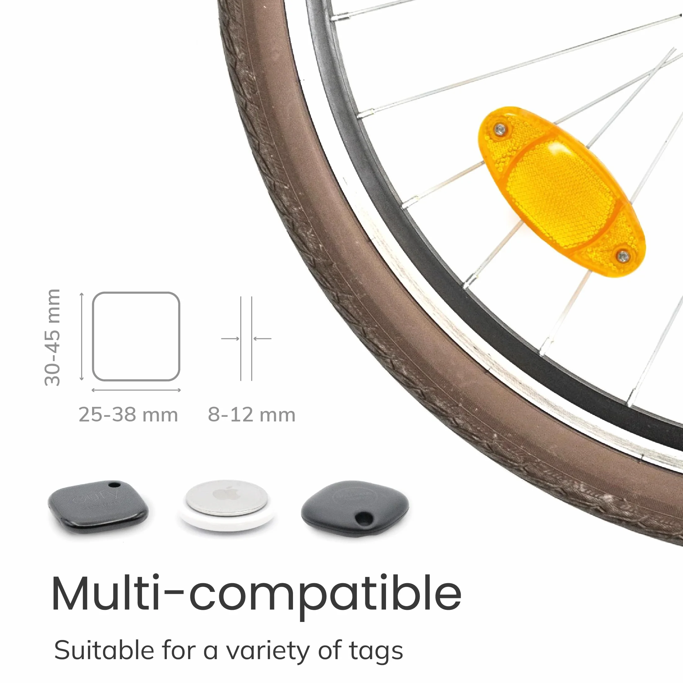 OVERADE - AIRFLEC x2 - AIRTAG GPS Tracker - Katadioptry kół - Zabezpieczenie przed kradzieżą roweru