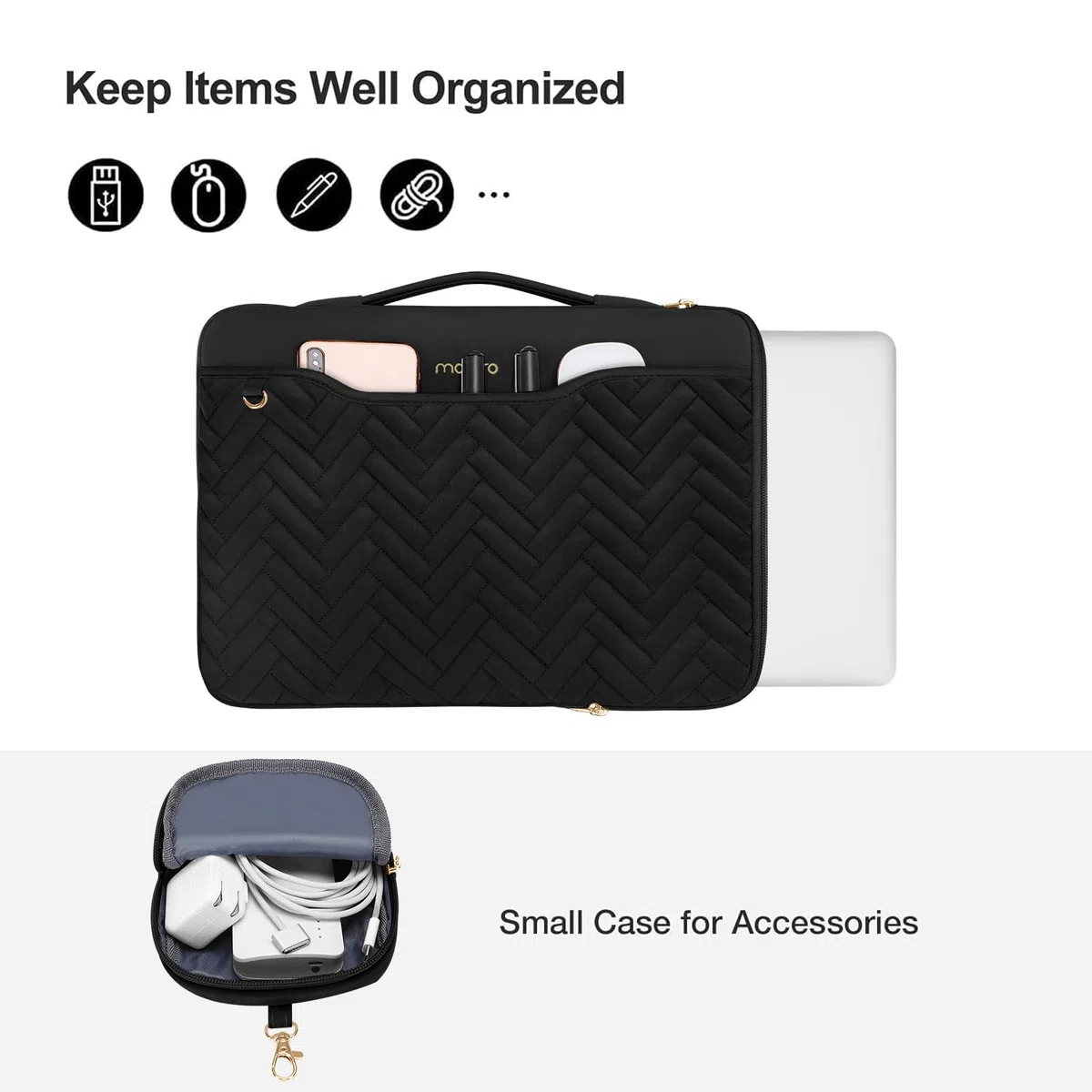 MOSISO pokrowiec ochronny na laptopa 360 13,3 cala, pokrowiec na laptopa 13–13,3 cala pasujący do MacBook Air/Pro 13 13,6/Pro 14, HP Dell ASUS, prostokątny pokrój z uchwytem i kieszenią oraz małym