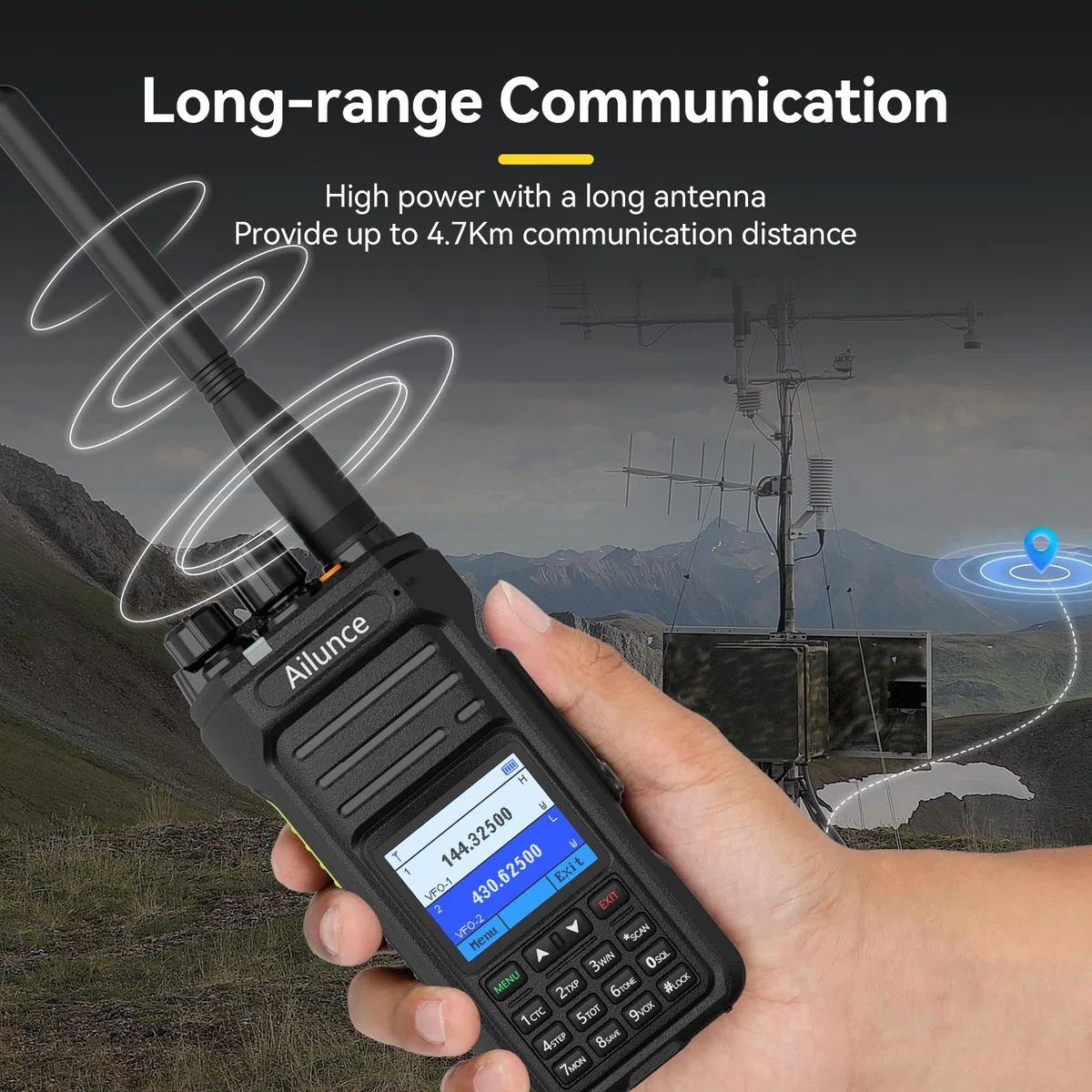 Retevis Ailunce HA1UV Ham Radio, Dwupasmowy, Dwukierunkowy, Wodoodporny IP67, Akumulator 2800 mAh, ładowalny przez USB-C Radiotelefon Amatorski do Ratownictwa, Wydarzenie Amatorskie w pliku (2 Szt.)