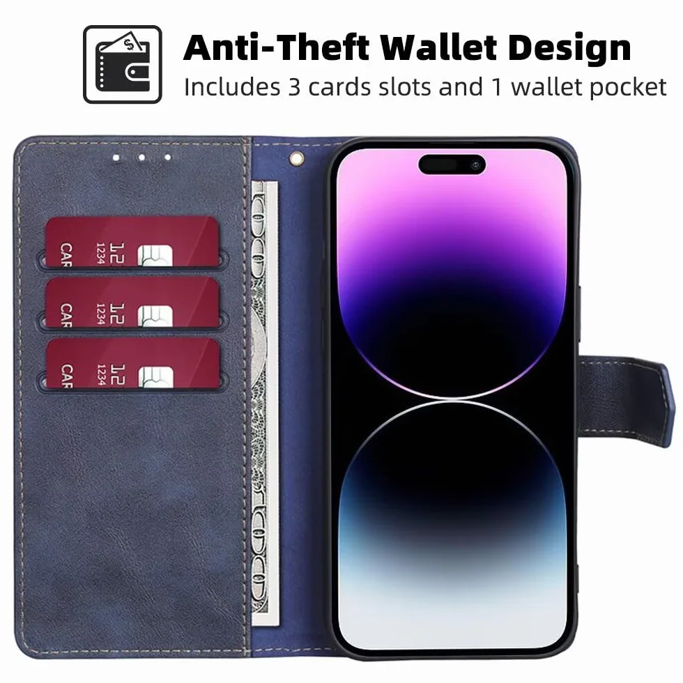 RankOne Etui na telefon komórkowy Motorola Moto Edge 70 Fusion (6,78" cala) etui na telefon komórkowy ze skóry - etui z zapięciem magnetycznym - etui ochronne - niebieskie