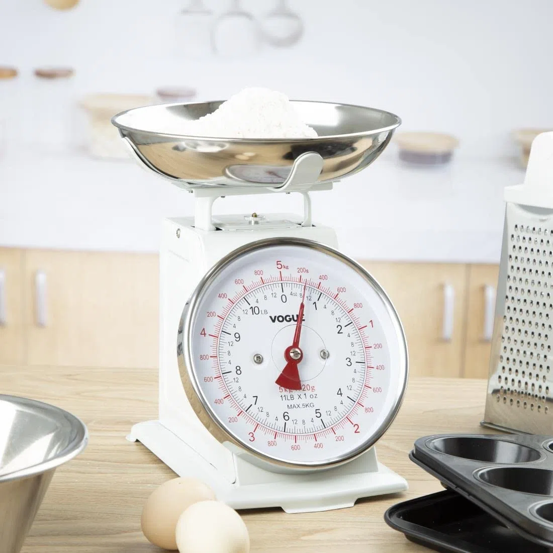 Weighstation Duża patelnia kuchenna o wadze 5 kg ze stali nierdzewnej