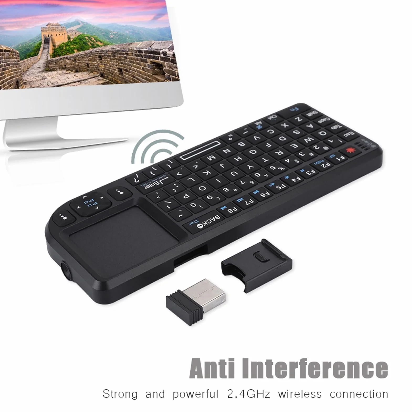 Mini Bezprzewodowa Klawiatura Bezprzewodowa i Myszy Touchpad Myszy, Ultra Cienki Klawiatura USB dla dla 360