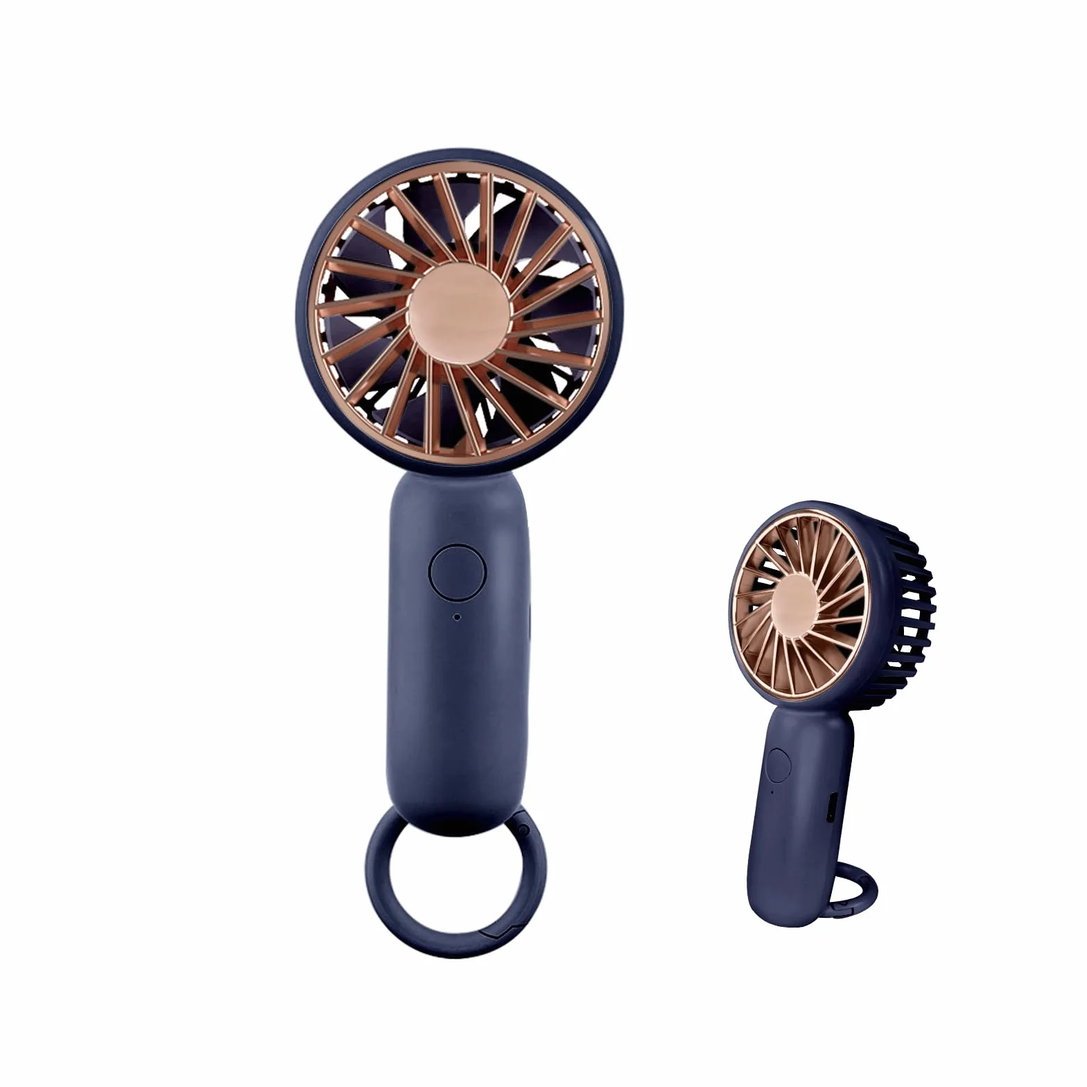 Jsdoin Mini wentylator ręczny USB, wentylator biurkowy z klamrą, lekki, niebieski