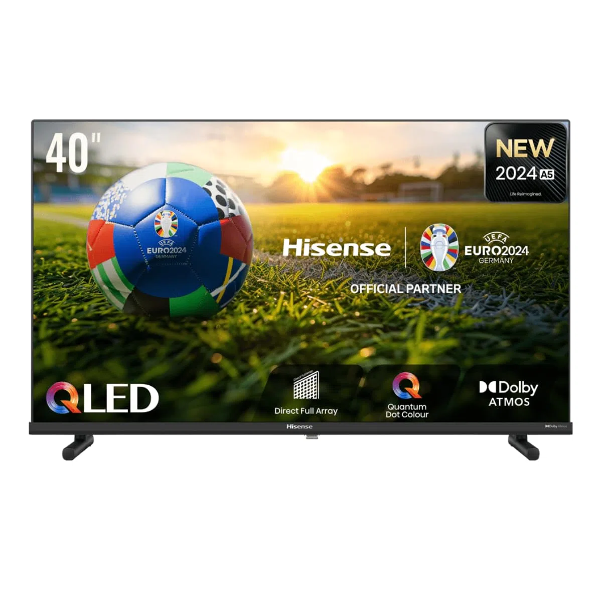 Hisense 40A5NQ QLED telewizor Full HD, Smart TV, potrójny tuer, tryb AI Sport, Dolby Atmos, Share to TV, podwójna pozycja, WiFi, tryb gier i hotel, czarny, 2024