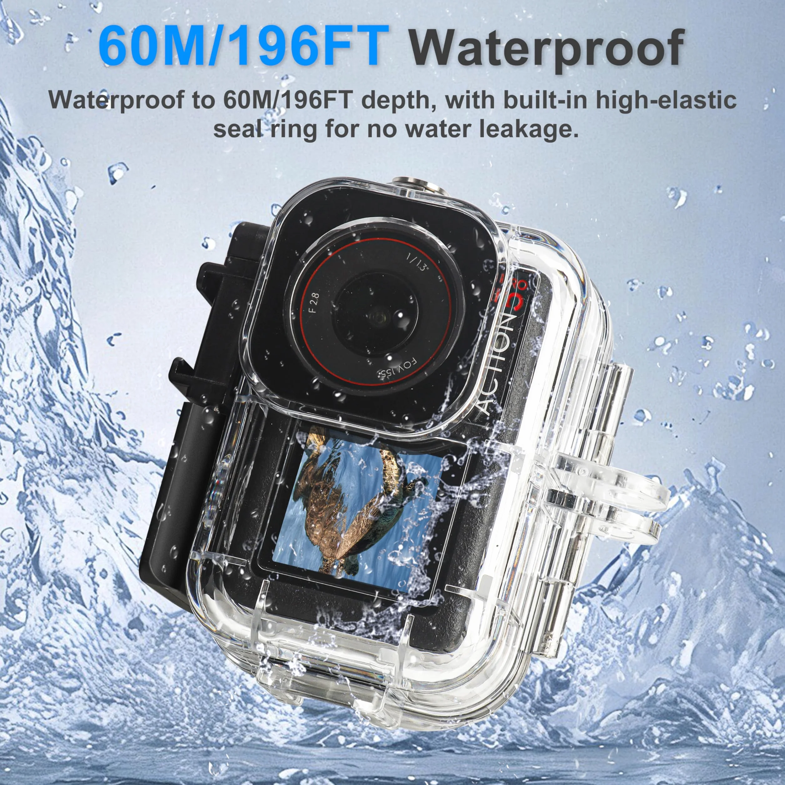 FitStill Wodoodporna obudowa 50 m i 3 filtry i pływający uchwyt ręczny zestaw kompatybilny z DJI Osmo Action 5 Pro Action 4 Action 3, snorkeling, surfowanie, wakeboarding pokrowiec ochronny zestaw