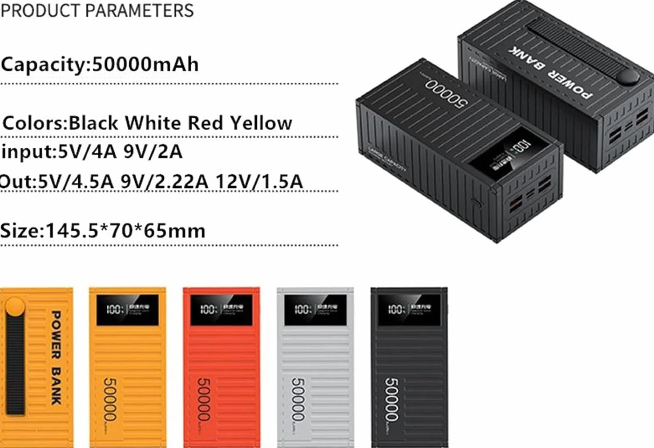 Powerbank Powerbank/66 W super szybkie ładowanie 100000 mAh cyfrowy wyświetlacz pojemnik powerbank 1w20.000 zewnętrzny zasilacz mobilny o dużej pojemności (30000 mAh/żółty)