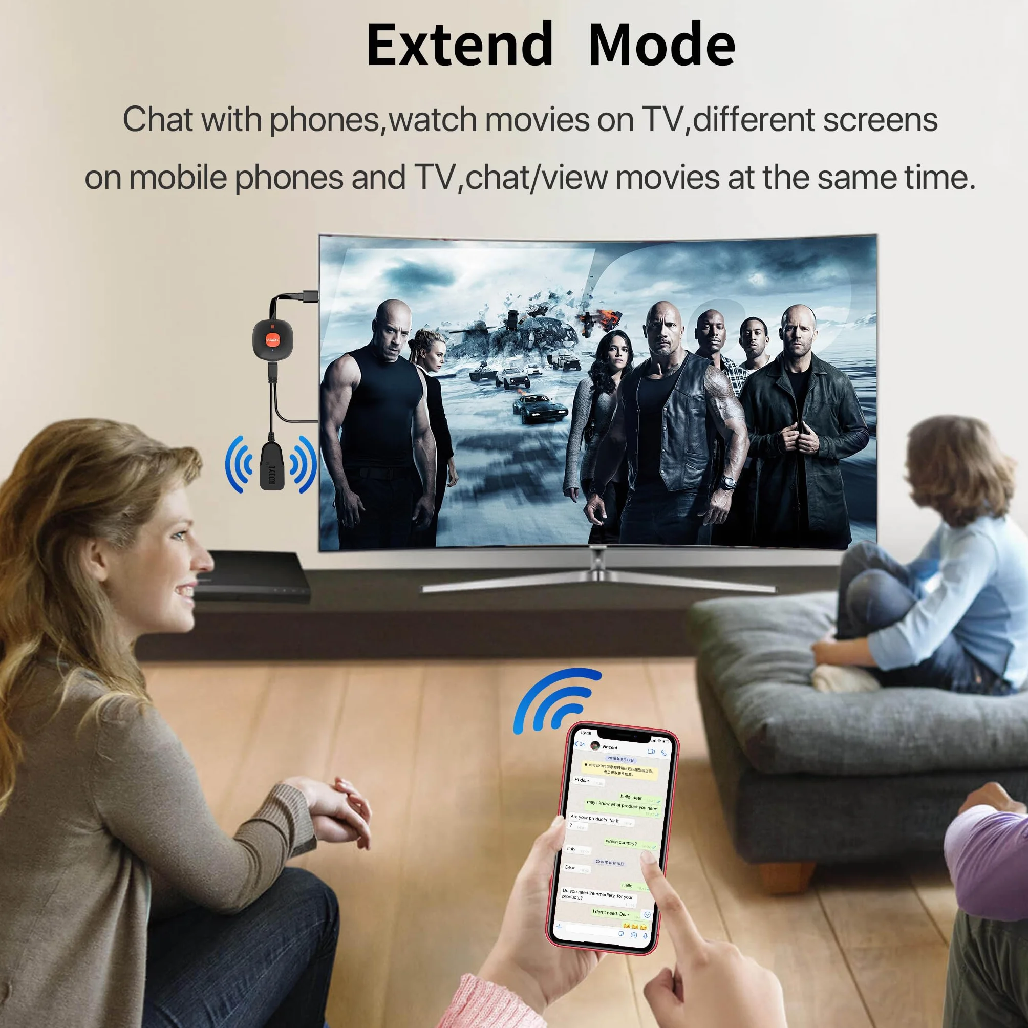 Bezprzewodowy adapter HDMI 4K HDR WiFi Dongle Miracast Airplay DLNA