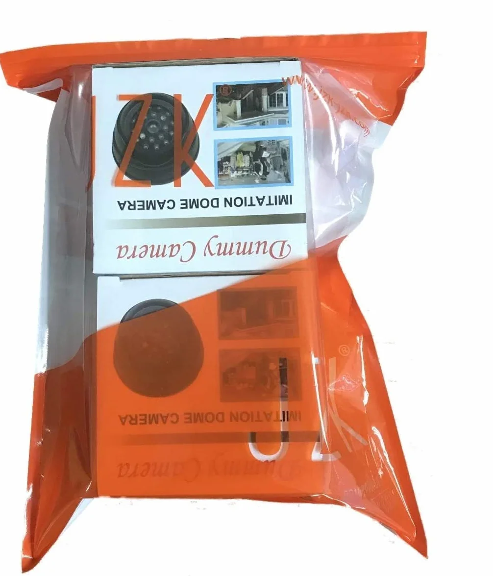 JZK 2 Dummy Fake Surveillance Security CCTV kamera kopułkowa z migającą diodą LED, prawdziwa imitacja dla bezpieczeństwa domowego, biała