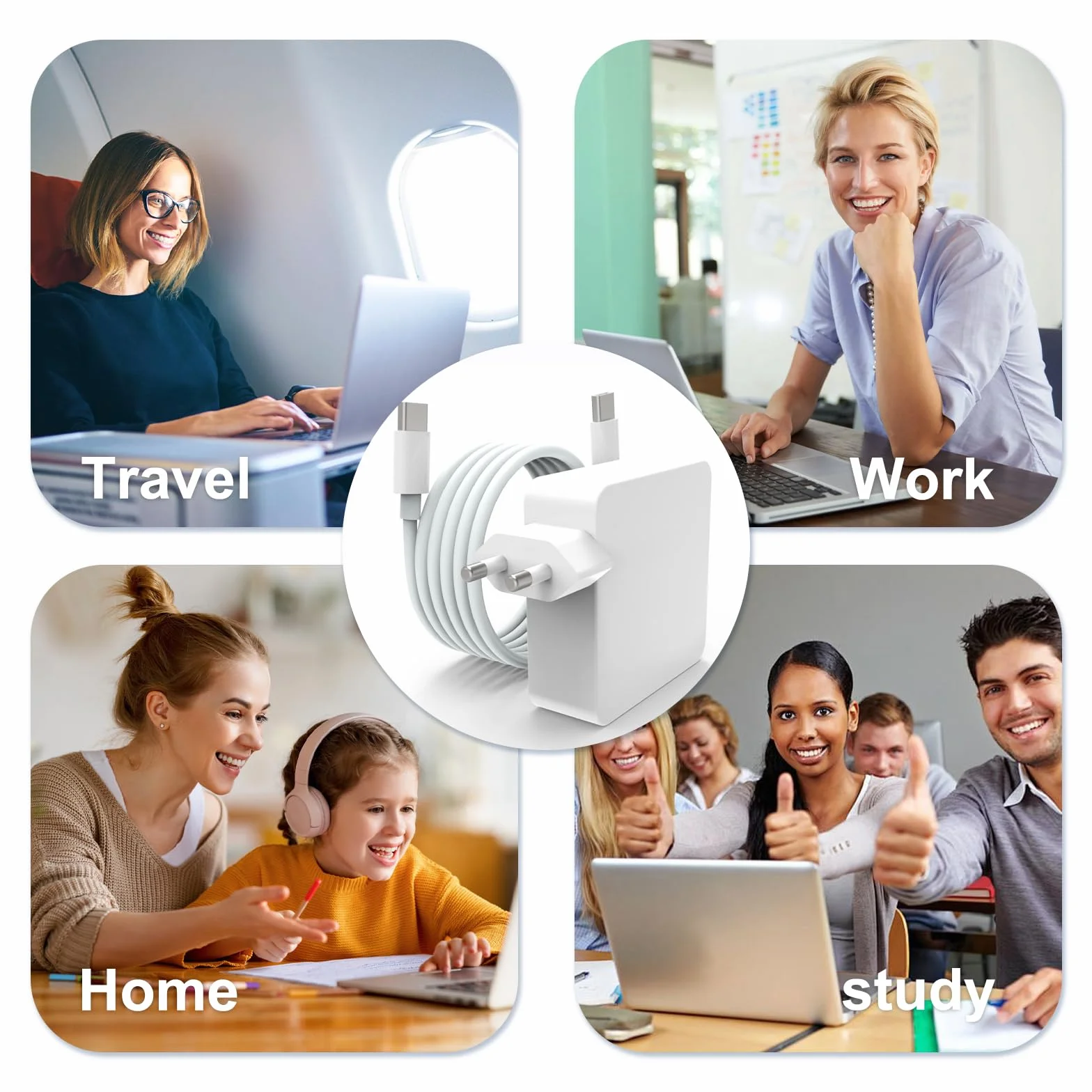 USB C Ładowarka 106W Szybka Zasilacz Kompatybilny z MacBook Pro 16/15/14/13, Mac Book Air 13/15, iPad Pro 2022/2021/2020/2019/2018, Kabel USB C 2M