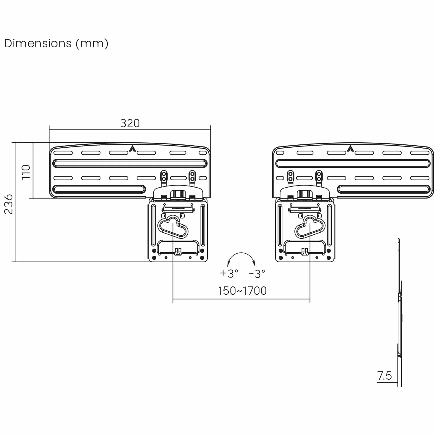 Maclean MC-806N Uchwyt ścienny do telewizora 43-85" VESA 150x100-1200x800 60 kg