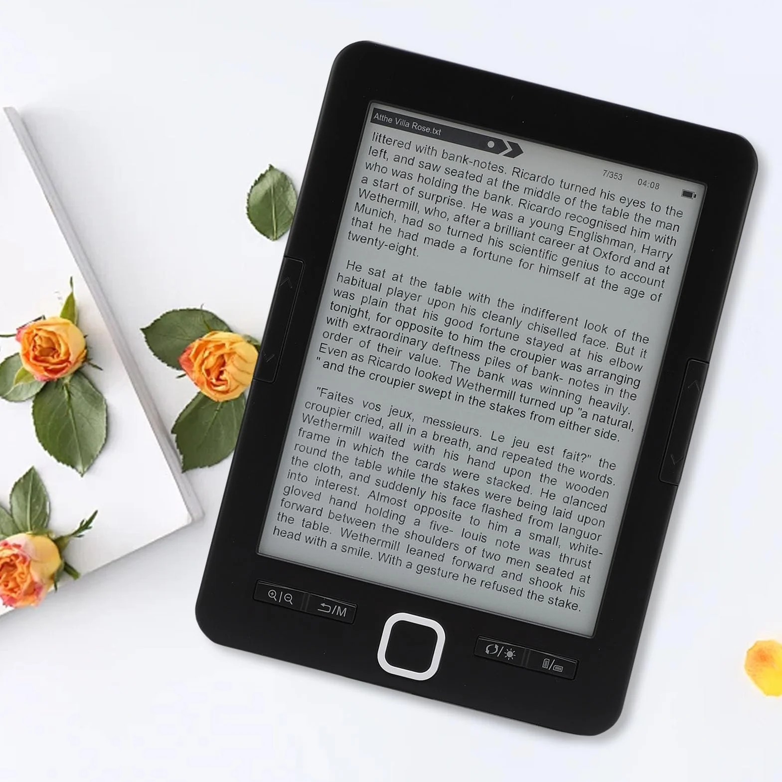 Pyhodi Czytnik Ebooków, Regulowana jasność Czcionki E Reader Elektroniczny Czytnik Książek Elektroniczny 6 -calowy Ekran 8 GB Przechowywanie z technologią przyjazną za Oczy do Czytania