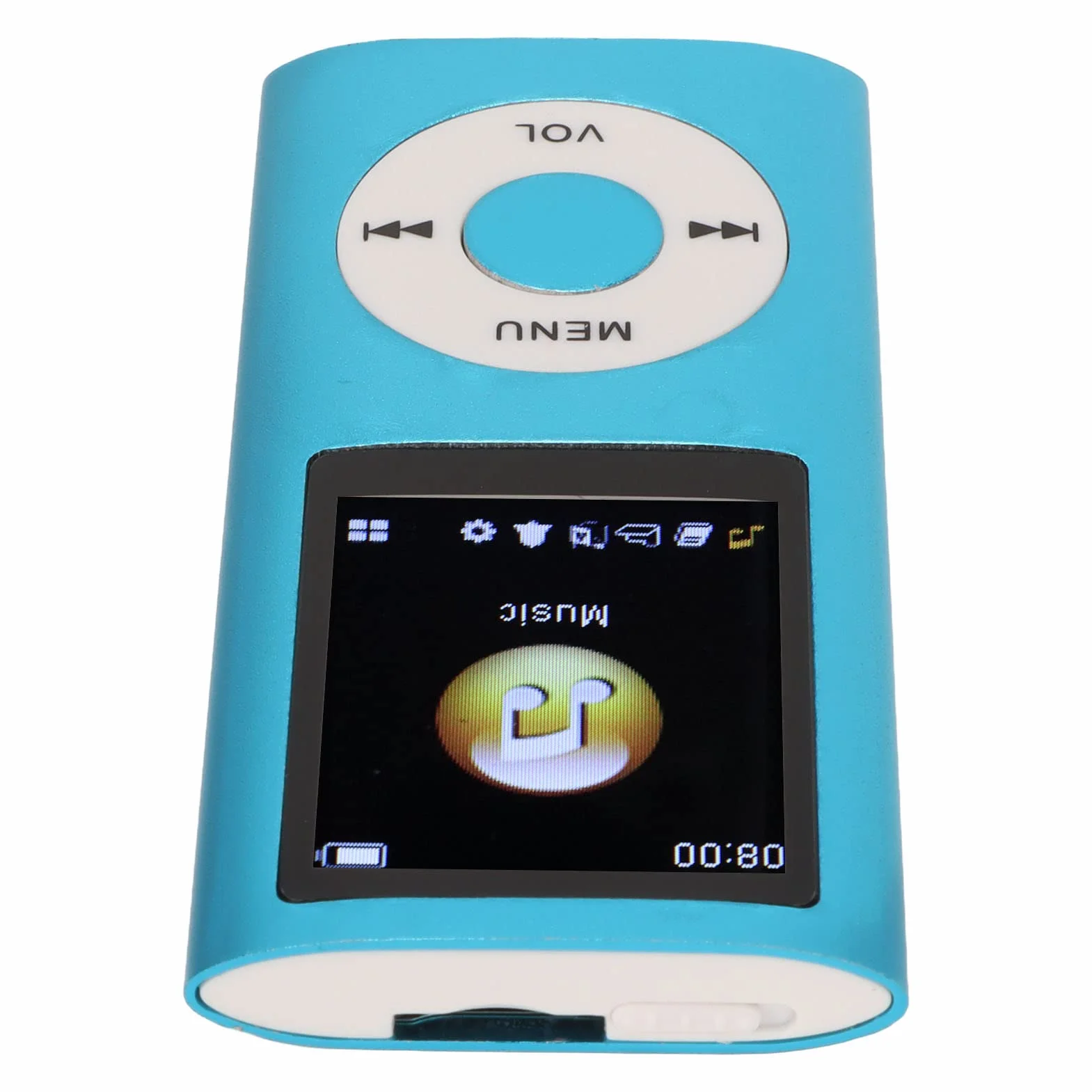 Odtwarzacz MP3/odtwarzacz MP4, Odtwarzacz Muzyczny MP4 Obsługuje Kartę TF o Pojemności do 64 GB, Cyfrowy Ekran LCD o Przekątnej 1,8 Cala, Przenośny Bezstratny Odtwarzacz Muzyczny HiFi(Niebieski)