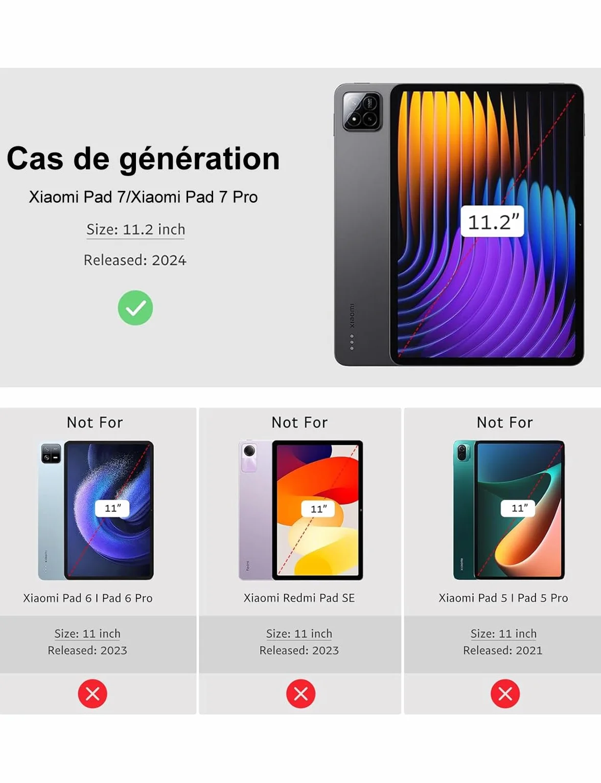 WINCHKING Klawiatura do Xiaomi Pad 7 – Etui Klawiatura Xiaomi Pad 7 Pro 11.2 2024, AZERTY