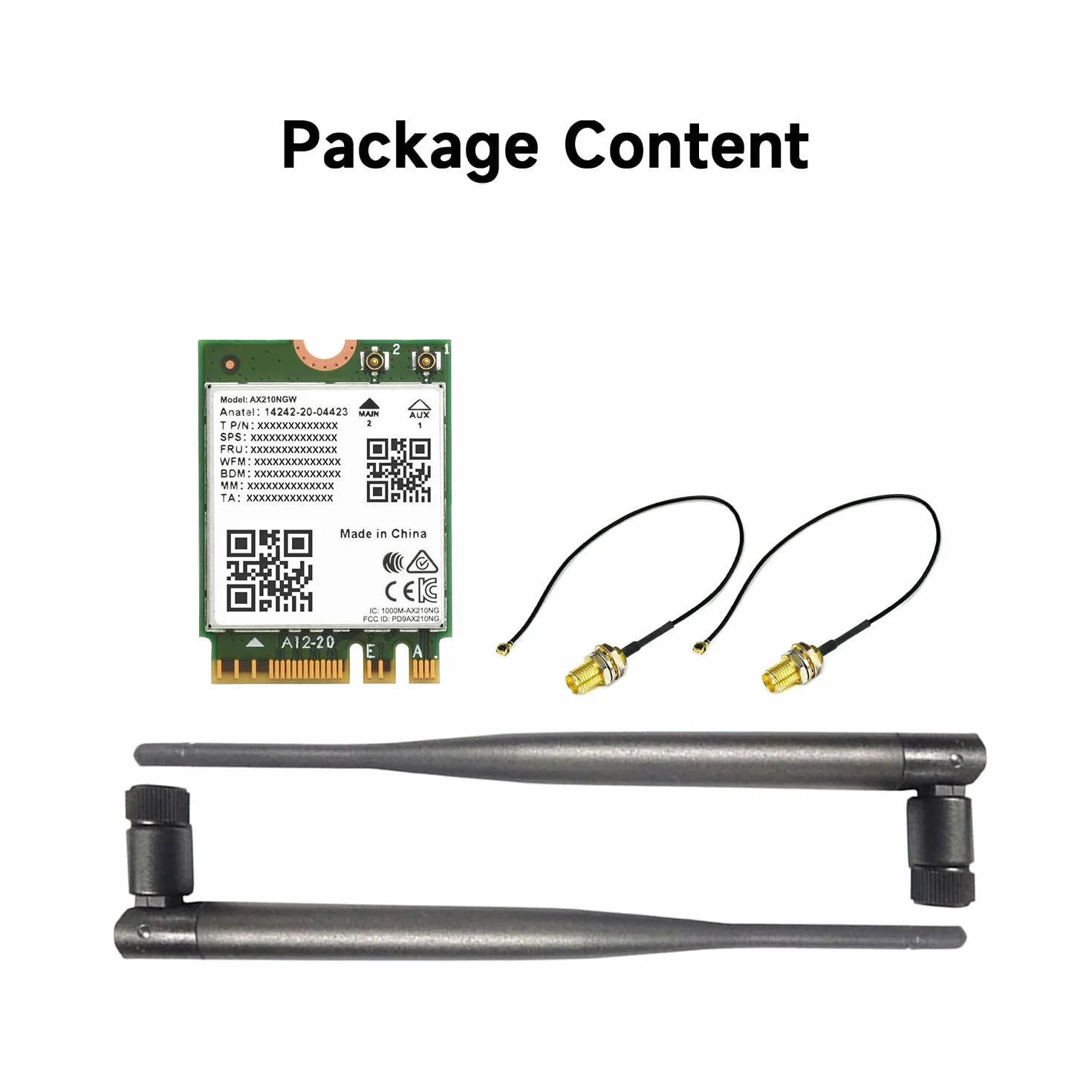 Waveshare Wireless AX210 NIC Card Gigabit Tri-Band Wi-Fi 6E M.2 802.11AX BT5.3