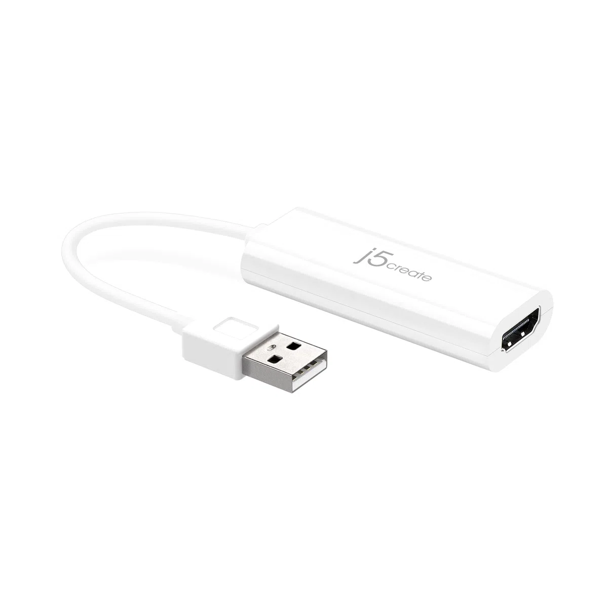 j5create JUA195 adapter wyświetlacza USB A na HDMI - USB 2.0 na HDMI 1080P, konwerter kabli do laptopa z systemem Windows, PC (JUA195)