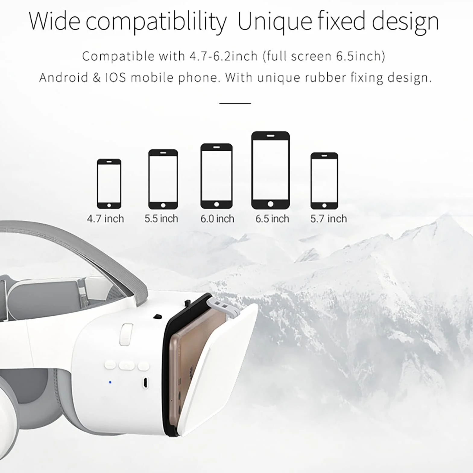 Okulary VR z pilotem zdalnego sterowania, okulary VR do filmów 3D gry wideo, VR Realidad Virtuales Game System VR zestaw słuchawkowy do iPhone'a Apple Android PC Phone (kolor: biały, rozmiar: B01)
