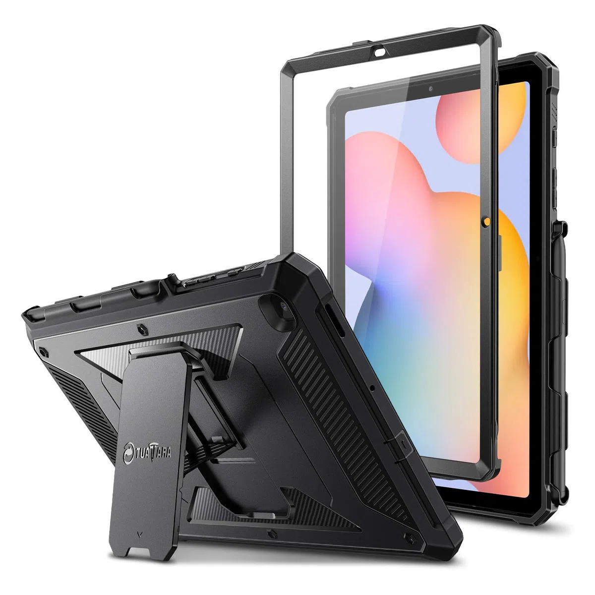 Fintie etui odporne na wstrząsy do Samsung Galaxy Tab S6 Lite 2022/2020 10,4 cala, wytrzymałe etui z podpórką i wbudowanym ochraniaczem ekranu do Galaxy Tab S6 Lite, czarne