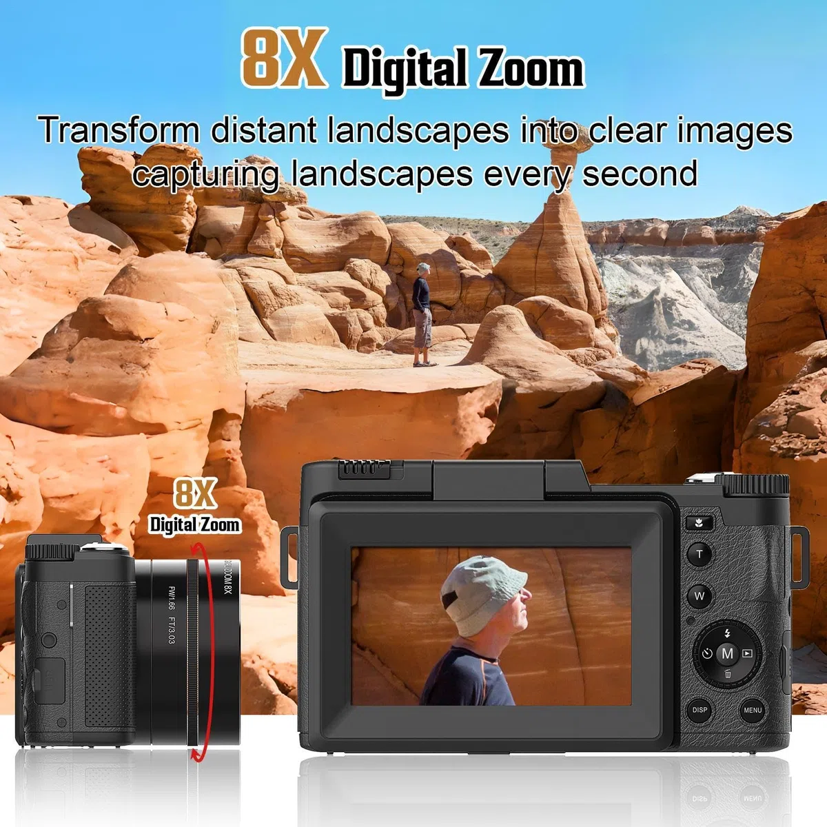Aparat 4k do fotografii, aparat 4k do fotografii Przenośna kamera, | Aparat cyfrowy Kreatywne materiały fotograficzne, zdjęcia plenerowe, zdjęcia z podróży, widoki natury