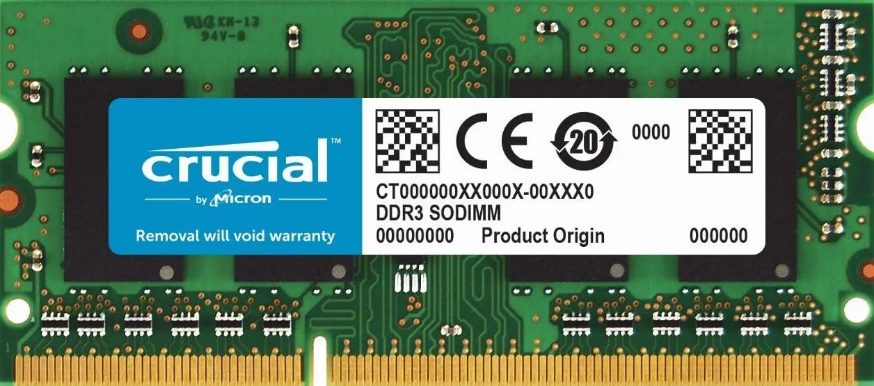 Crucial 8 GB DDR3L 1600 MHz SO-DIMM PC3L-12800 204-pin 1.35 V Notebook RAM