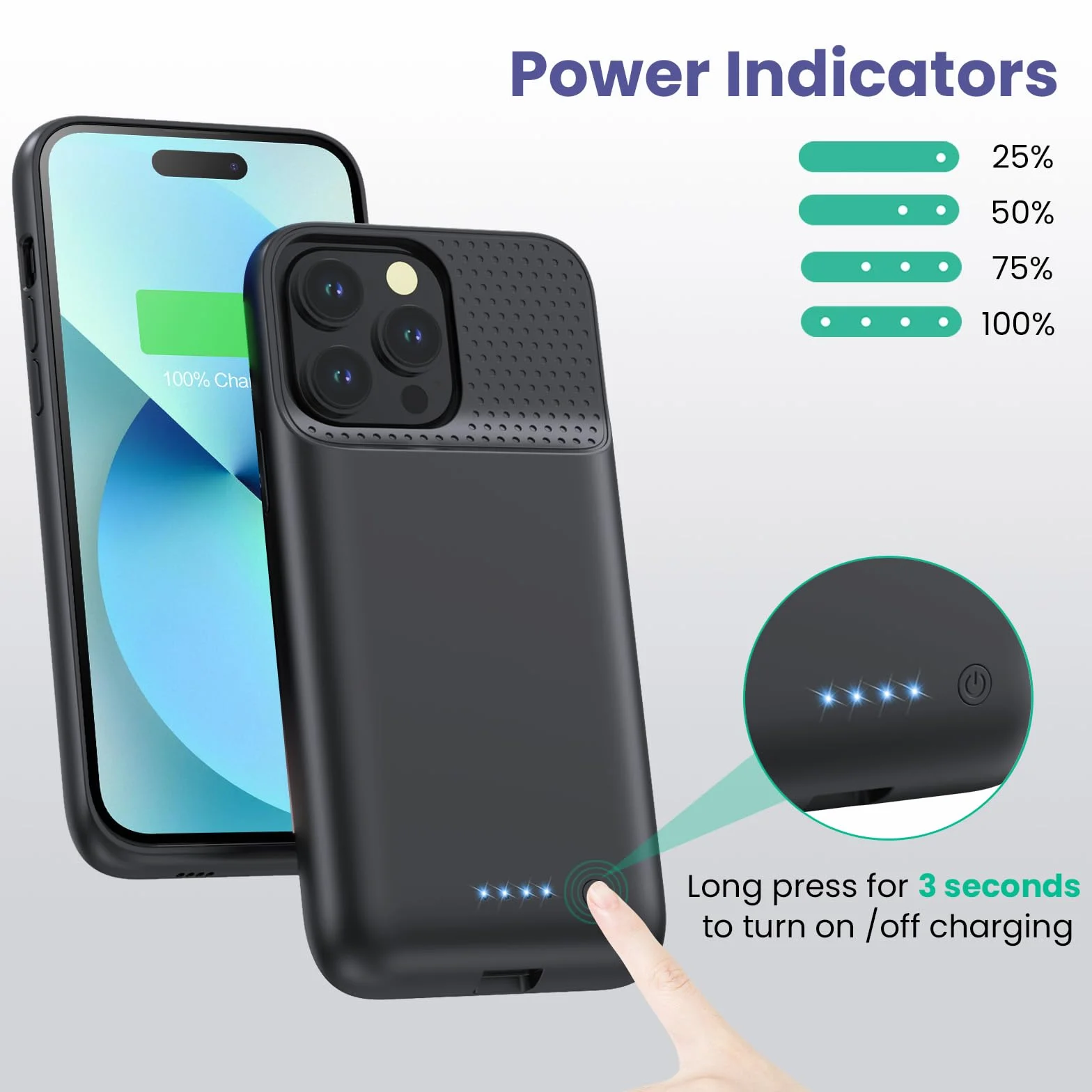 Etui z Akumulatorem do iPhone 12 Pro Max/13 Pro Max/14 Pro Max/14 Plus, [8600 mAh] Ładowalne Etui Ładowania Baterii, Przenośna Ładowarka, Wydajna Ładowarka iPhone'a, Czarna