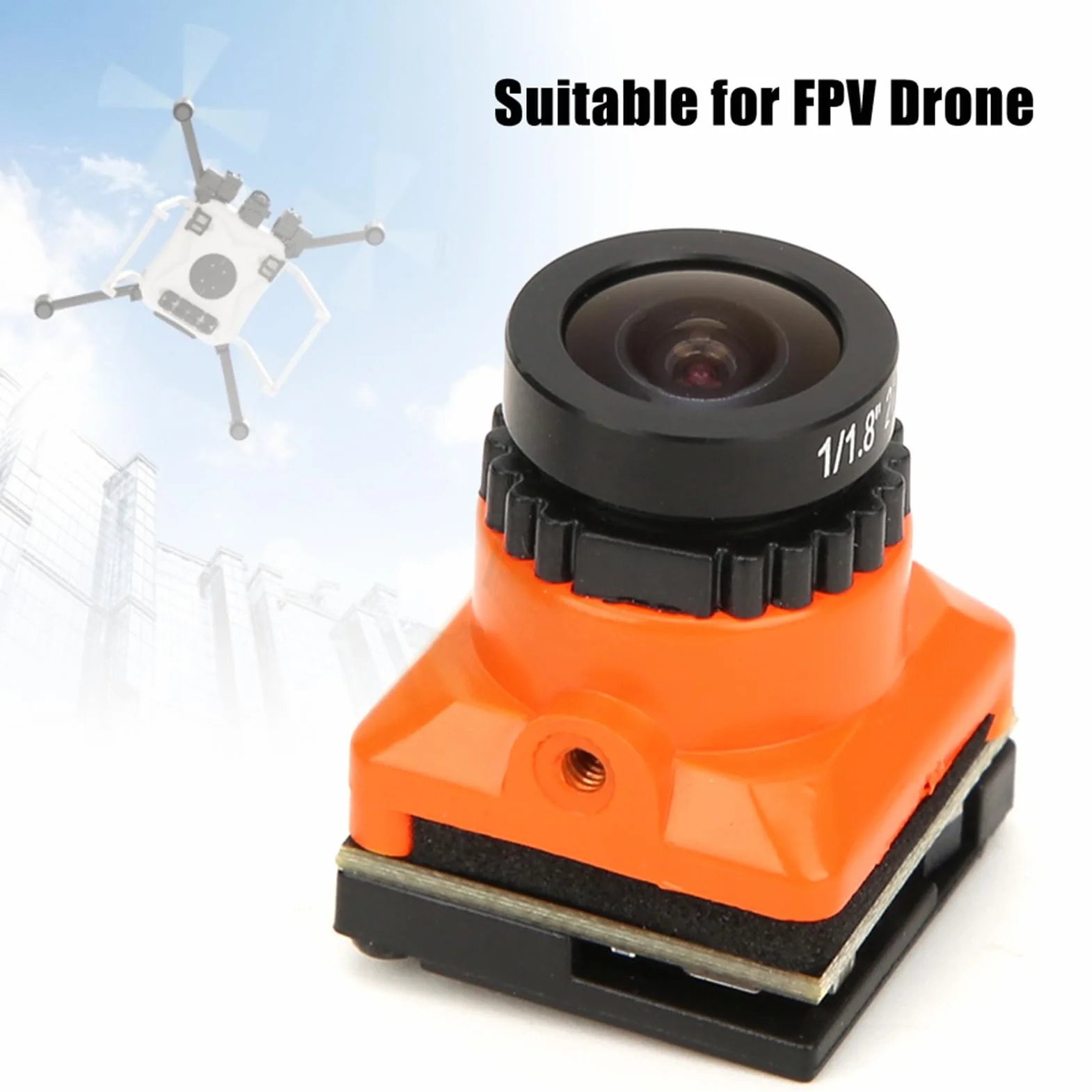 Kamera Oumefar FPV o Wysokiej Rozdzielczości 1500TVL 2,1 MM Obiektyw OSD dla Drona Quadcoptera FPV Pomarańczowa Kamera Drone