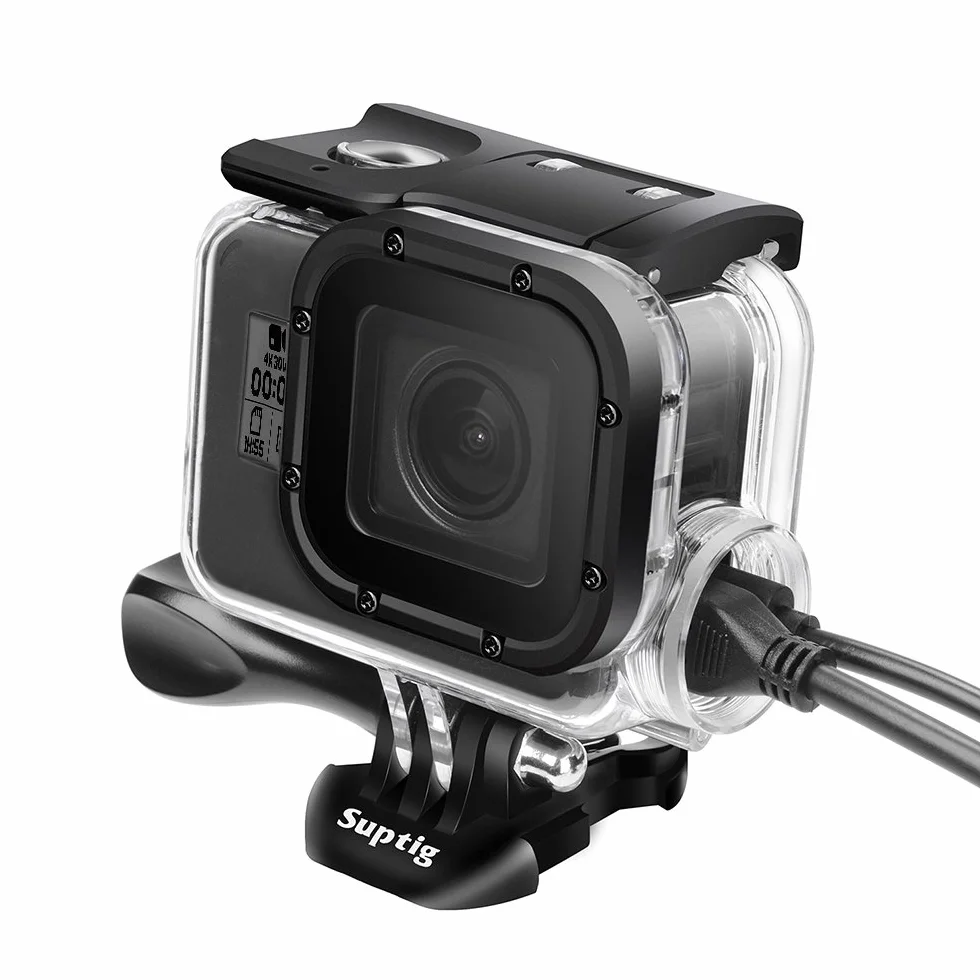 Suptig etui, wodoodporna obudowa, obudowa podwodna, etui do ładowania, obudowa do nurkowania kompatybilna z Gopro Hero 7 Black, Hero 6, Hero 5, Hero 2018 wodoodporny 164 stóp (50 metrów)