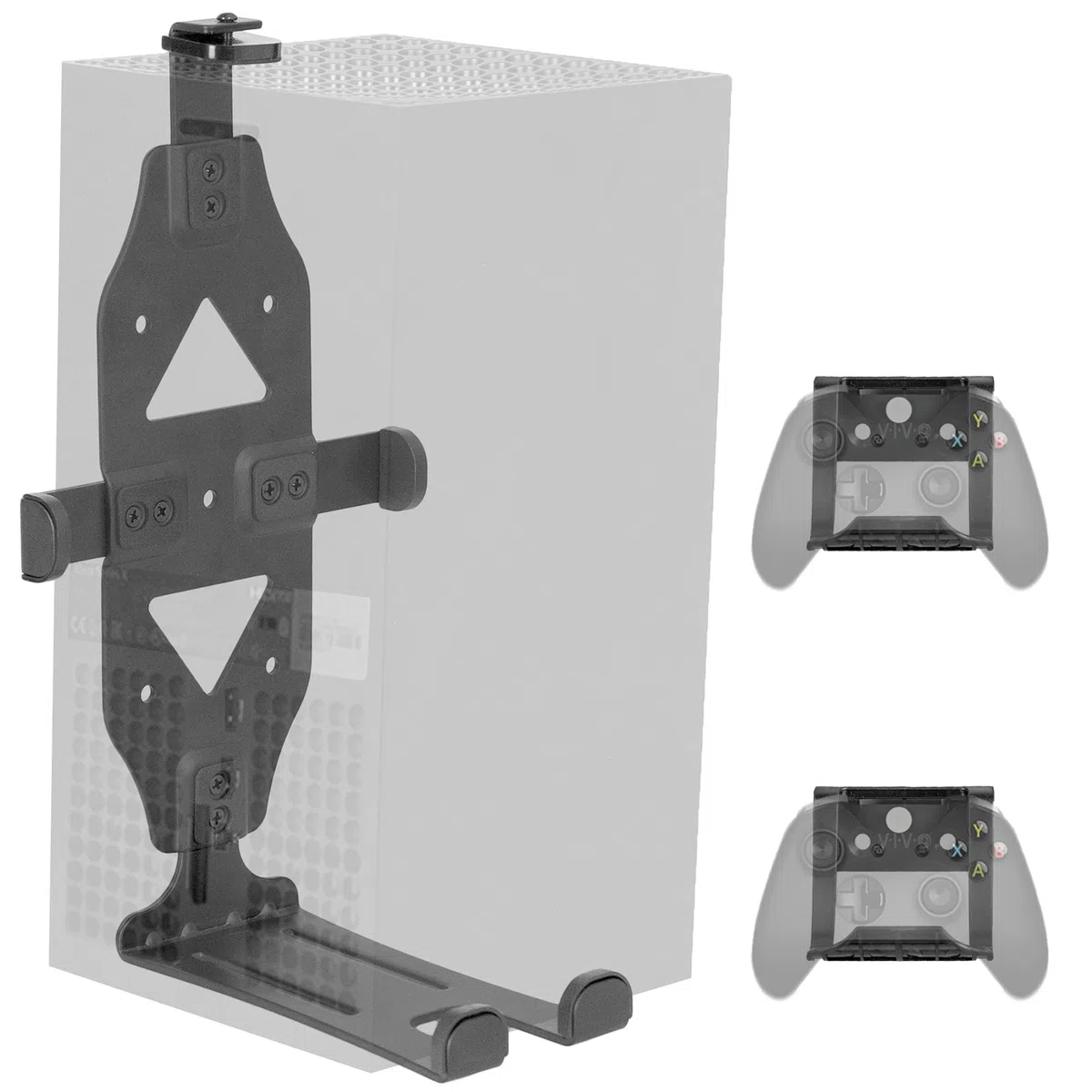 VIVO Stalowy uchwyt ścienny zaprojektowany do konsoli do gier Xbox Series X, wyświetlacz poziomy i pionowy, otwarta konstrukcja, czarny, Mount-XSXU1