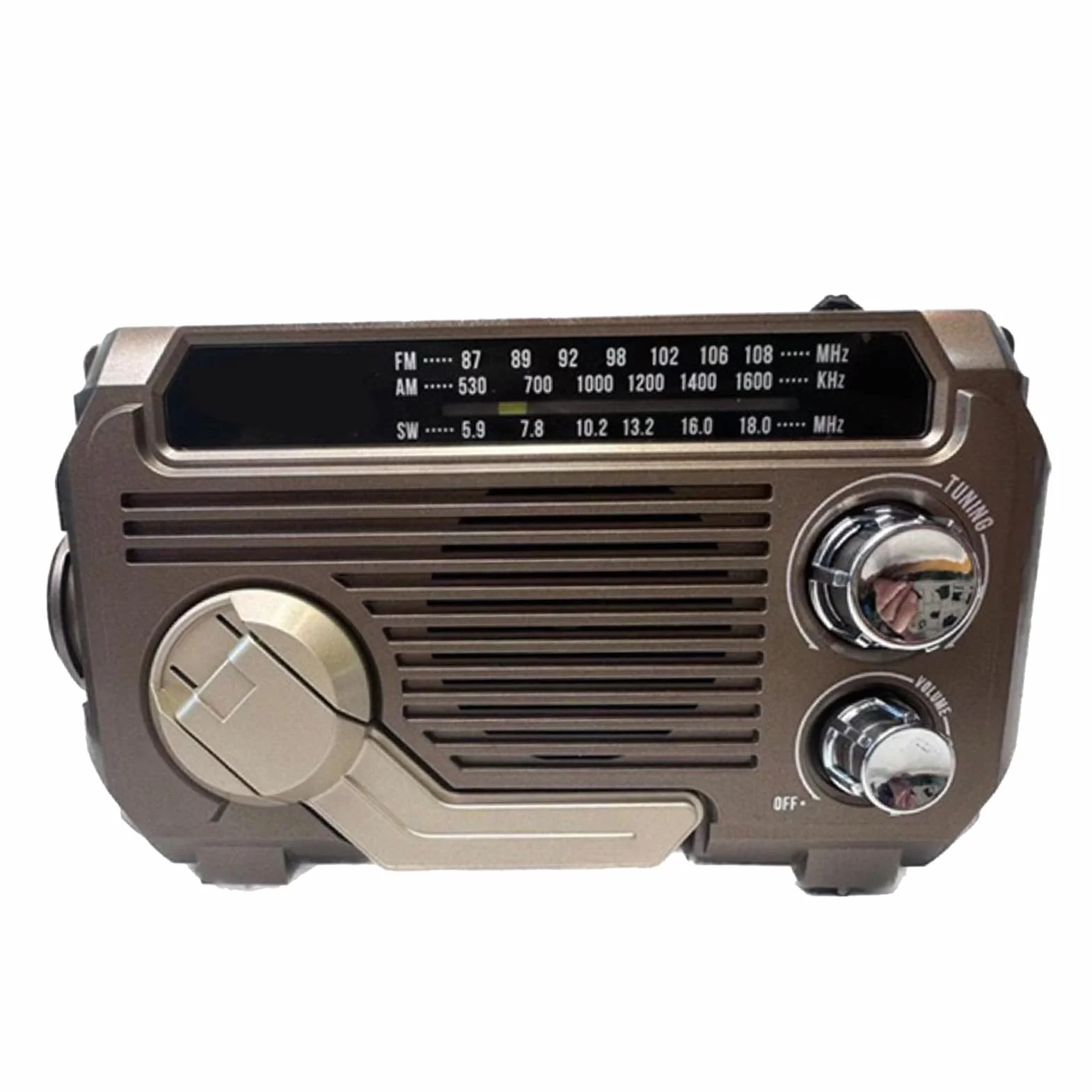 Radio z korbą słoneczną, radio z korbą | Przenośna latarka radiowa na baterię słoneczną z korbą ręczną,Bezprzewodowe radio survivalowe z 3-kierunkowym ładowaniem i latarką do użytku wewnątrz i na zewn