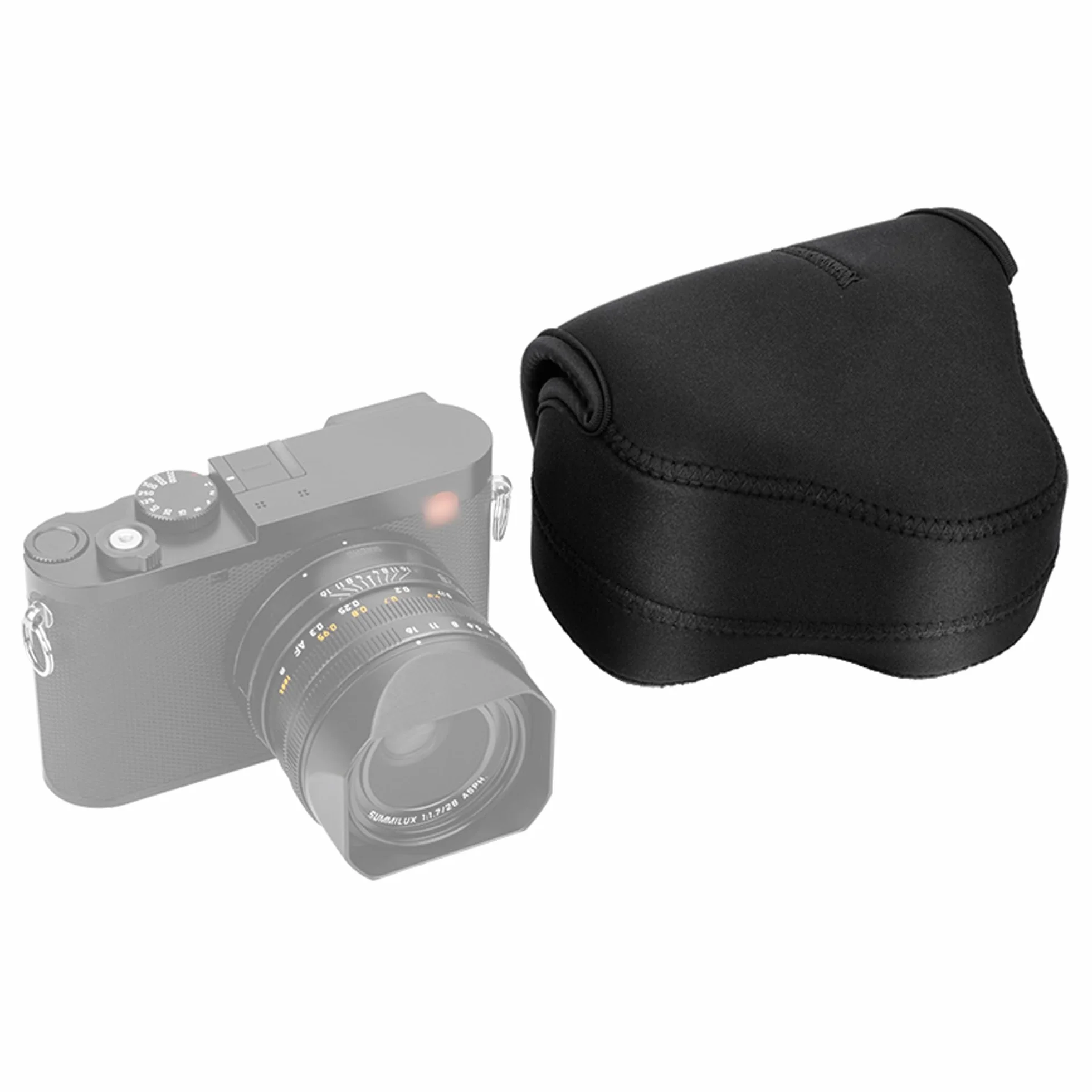 JJC Neoprenowe Etui Na Aparat Canon EOS R7 i R10 z RF-S 18-45 mm f/4,5-6,3 Obiektywem STM, Pasuje Do Kompaktowych Aparatów o Rozmiarze 130x75x100 mm (5,1 x 2,9 x 3,9), Czarne
