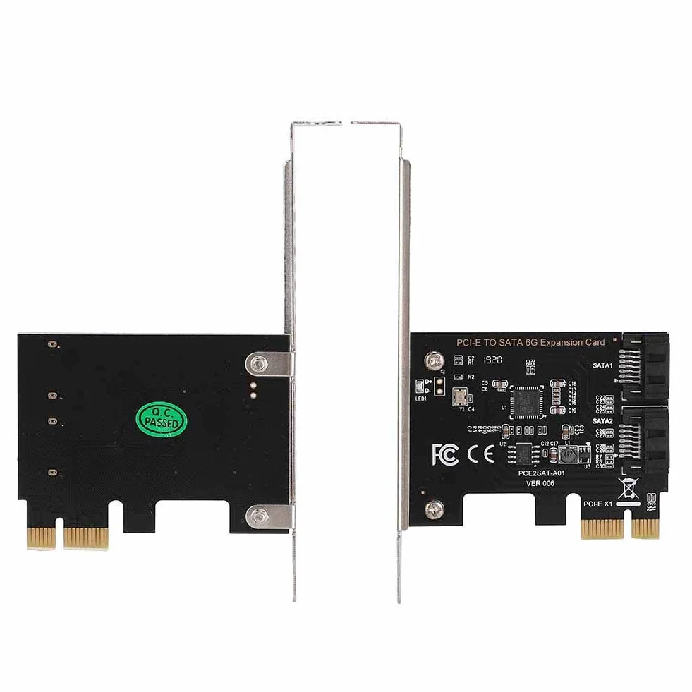 Karta SATA PCI-E 2 porty, PCI Express na SATA 3.0 6 Gb/s karta rozszerzeń kontrolera SATA z uchwytem, obsługa dla Mac/Linux/Windows (R) XP / server2003 / VISTA / 7/8 (32/64 bit)