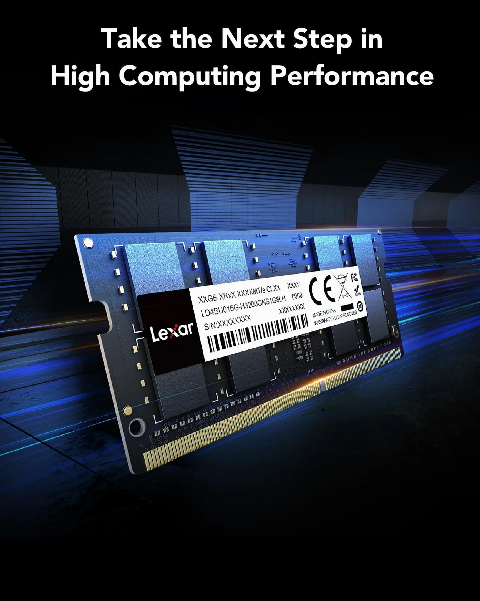 Lexar SODIMM 16 GB DDR4 RAM 3200 MHz, 260-pinowa pamięć RAM DDR4 SODIMM do laptopa, wysokowydajny moduł pamięci SO-DIMM, pamięć laptopa/notebooka, CL22-22-22-52 1,2 V