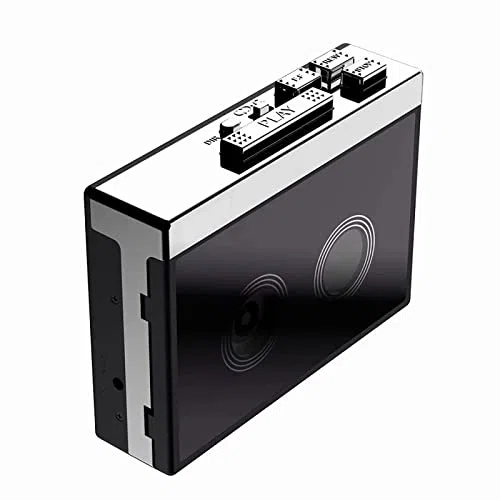 Odtwarzacz taśmowy Bluetooth – przenośny bezprzewodowy odtwarzacz kasetowy z funkcjami odtwarzania, przewijania do przodu, przewijania do tyłu, automatycznego odwracania i radia, obsługuje zewnętrzne