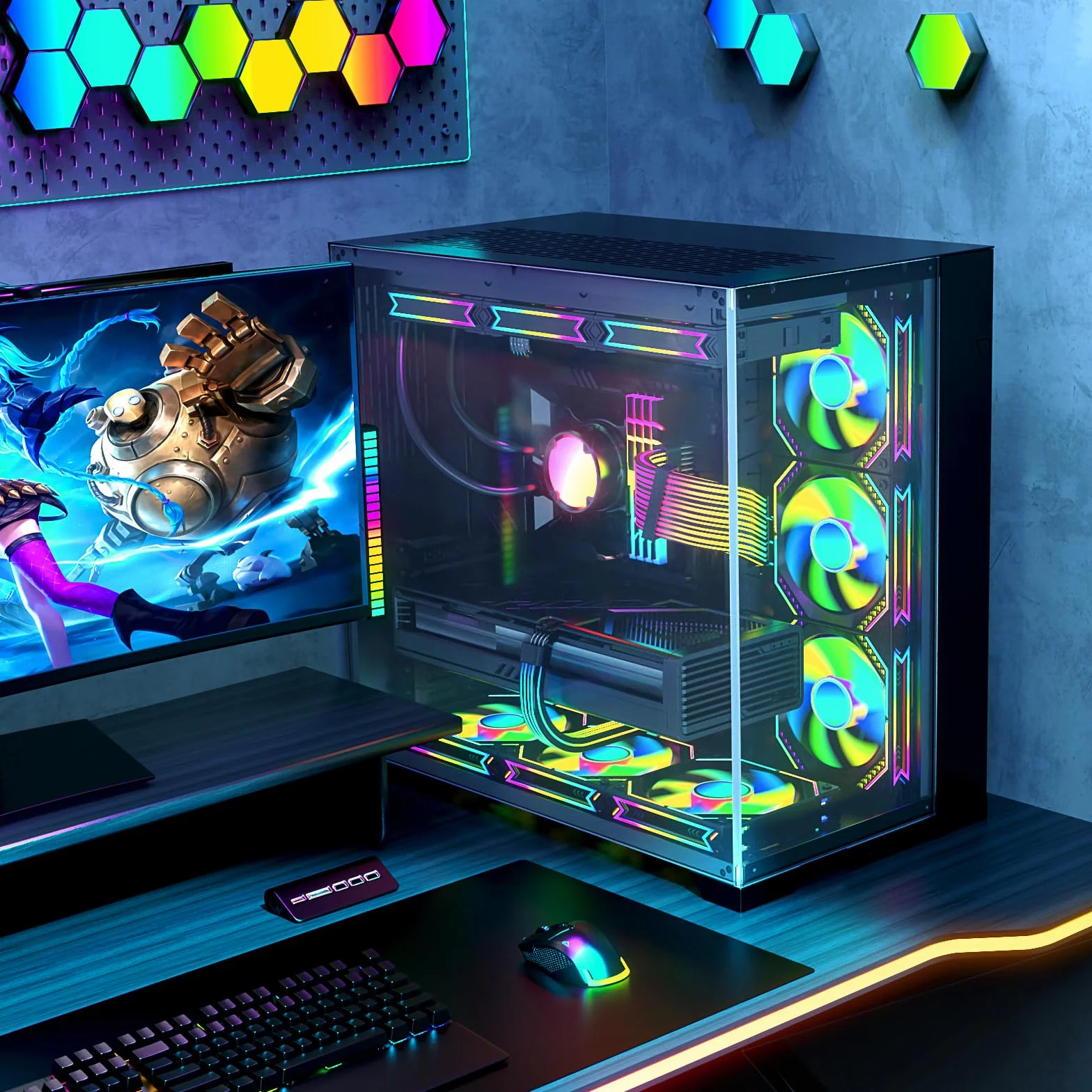 Sirlyr 8-pinowy kabel PCIE RGB, jasne kable GPU ARGB przedłużacz do RTX 3060 4060 4070 Radeon RX 6600 580 zasilacz karty graficznej 5V3Pin PC obudowa akcesoria czarny