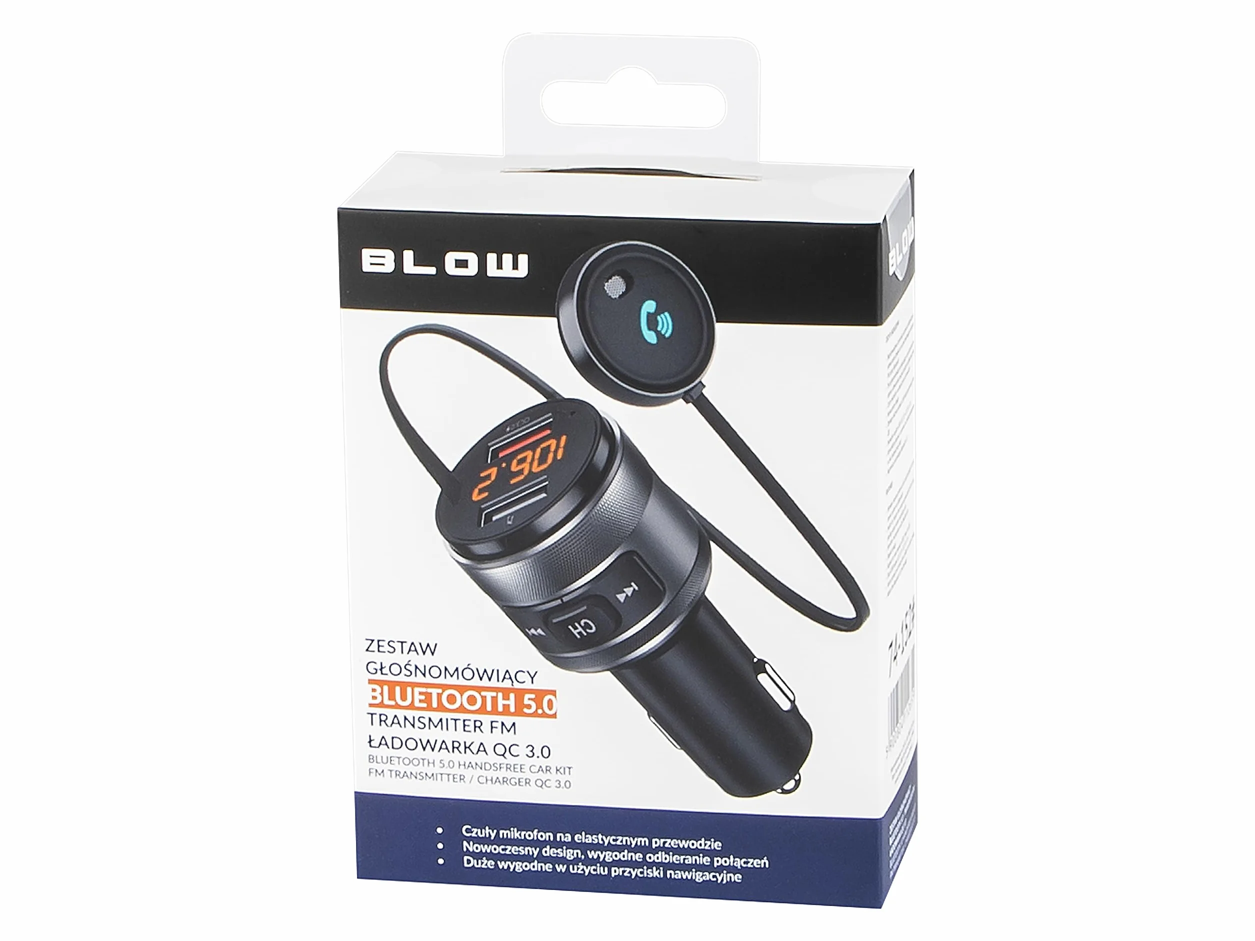BLOW Transmiter Bluetooth głośnomówiący ładowarka