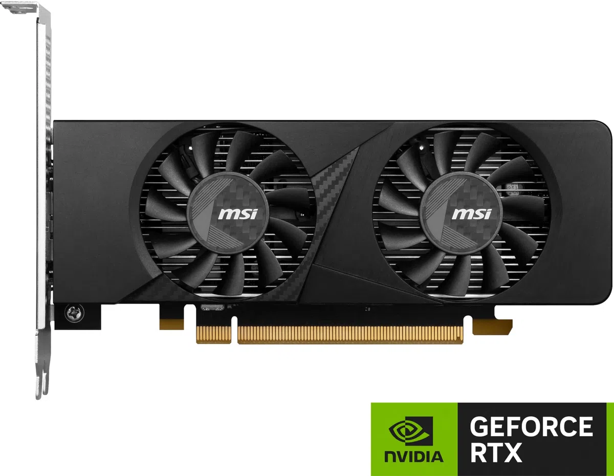 MSI Gamingowa karta graficzna RTX 3050 LP 6G OC (NVIDIA RTX 3050, 96-bitowa, zegar Boost: 1492 MHz, 6 GB GDDR6 14 Gb/s, HDMI/DP, architektura Ampere)